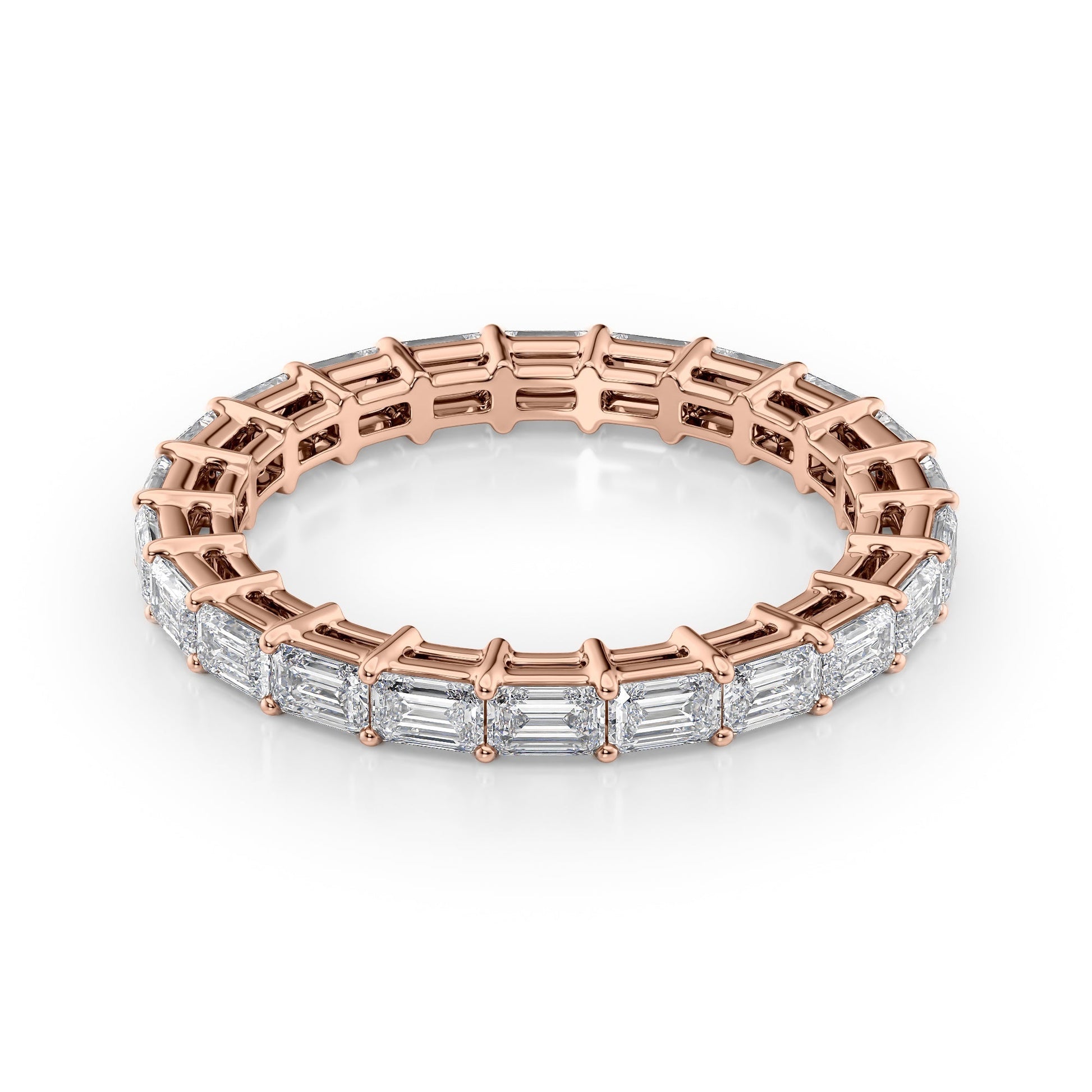 2ct Alira Emerald Cut Moissanite Ring - Rose Gold