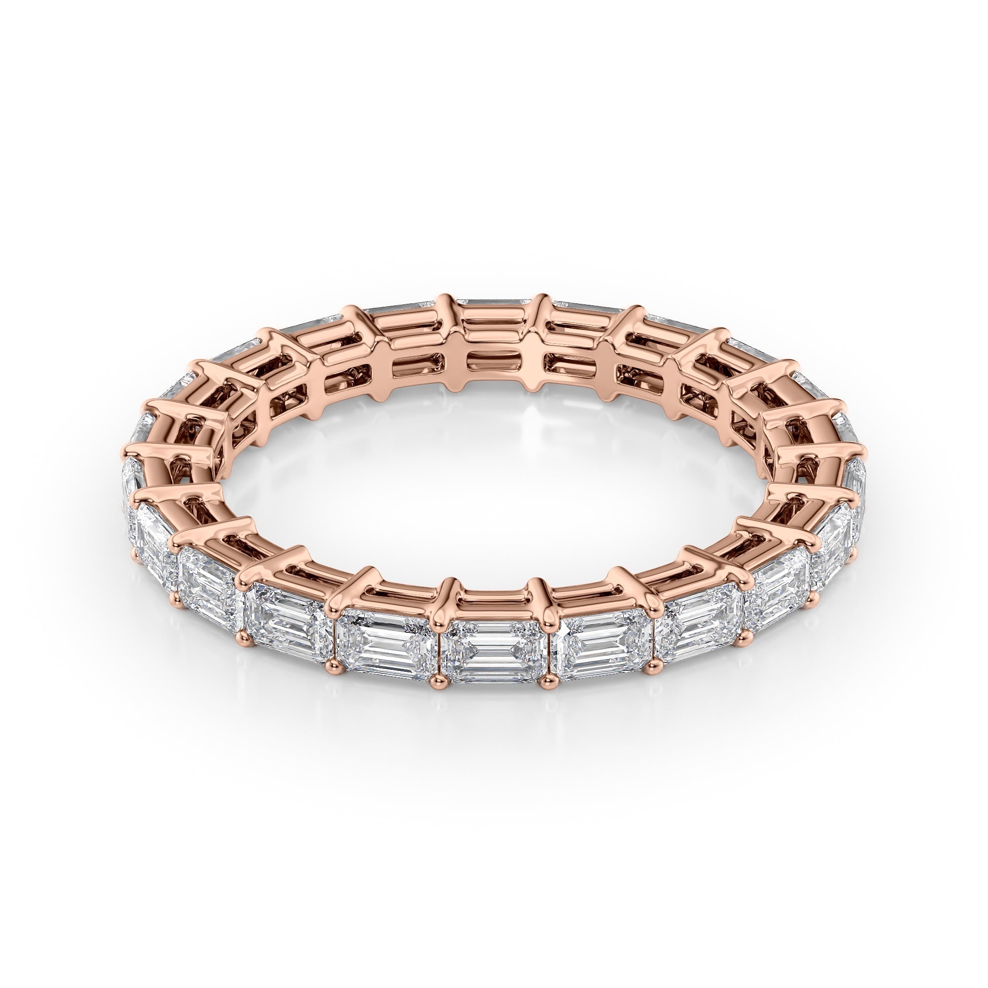 2ct Alira Emerald Cut Moissanite Ring - Rose Gold