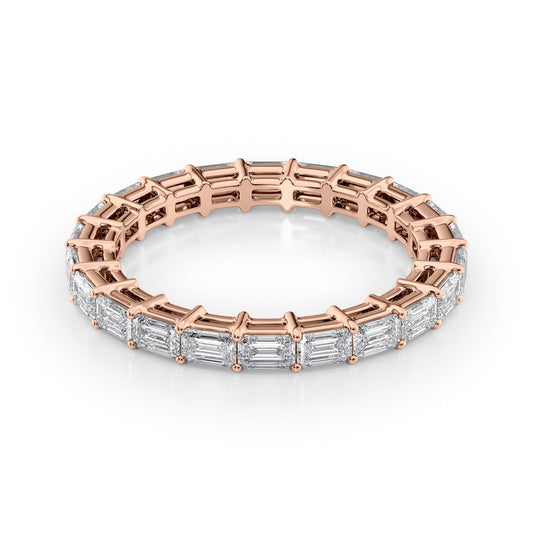2ct Alira Emerald Cut Moissanite Ring - Rose Gold