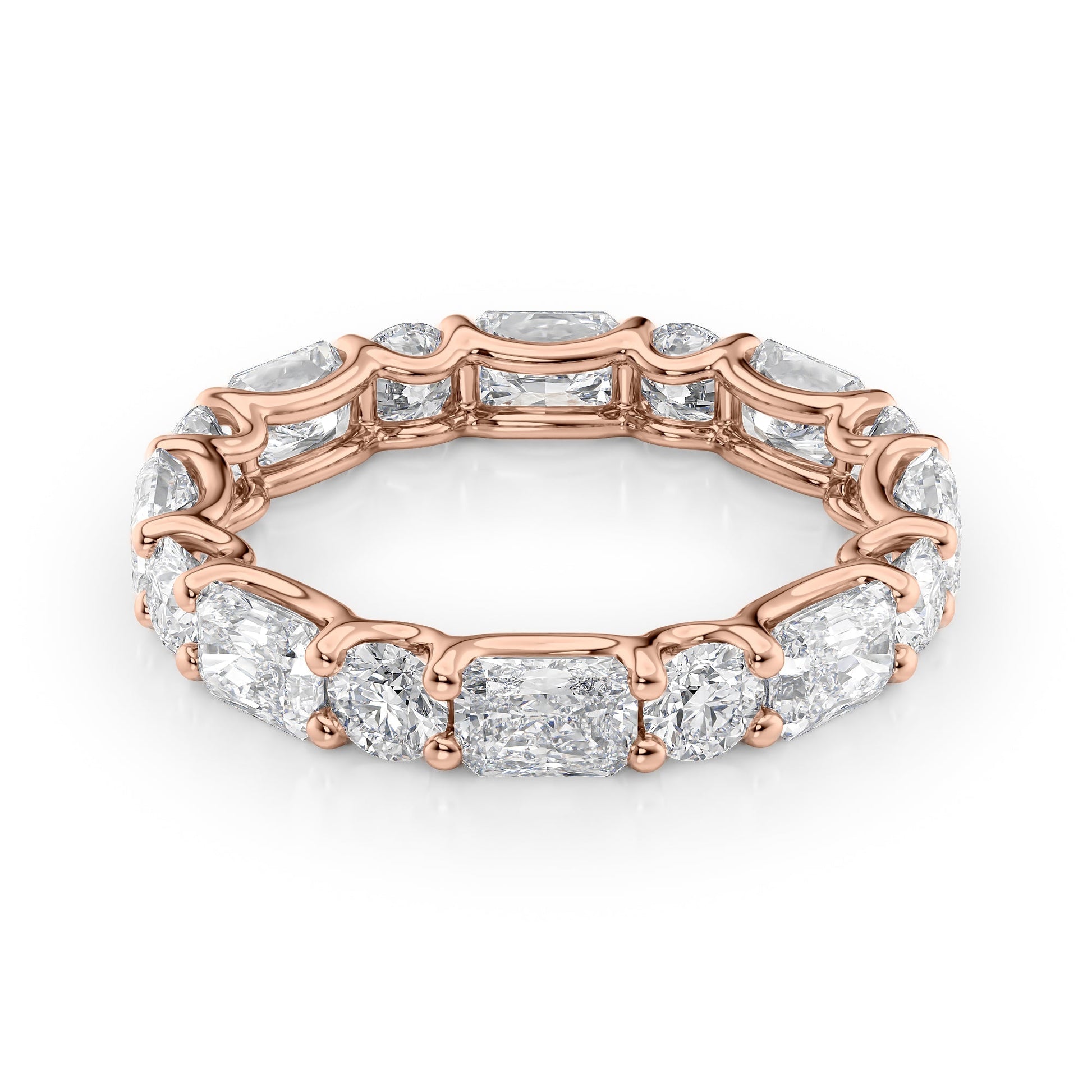 3.7ct Anise Round Cut Moissanite Ring - Rose Gold