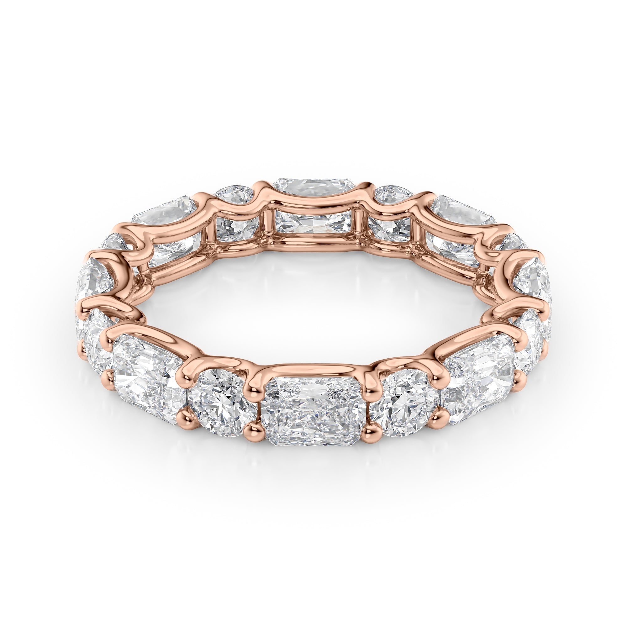 3.7ct Anise Round Cut Moissanite Ring - Rose Gold