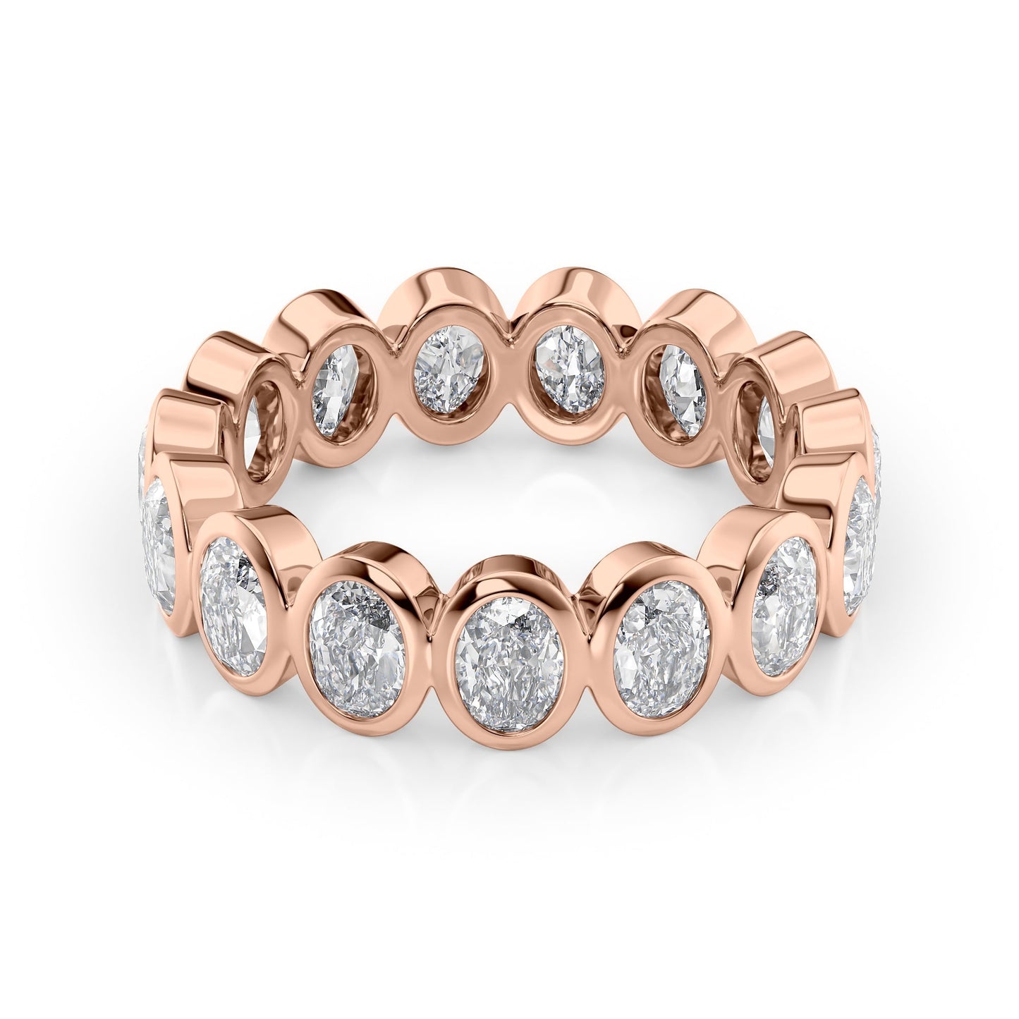 3ct Aurora Oval Cut Moissanite Ring - Rose Gold