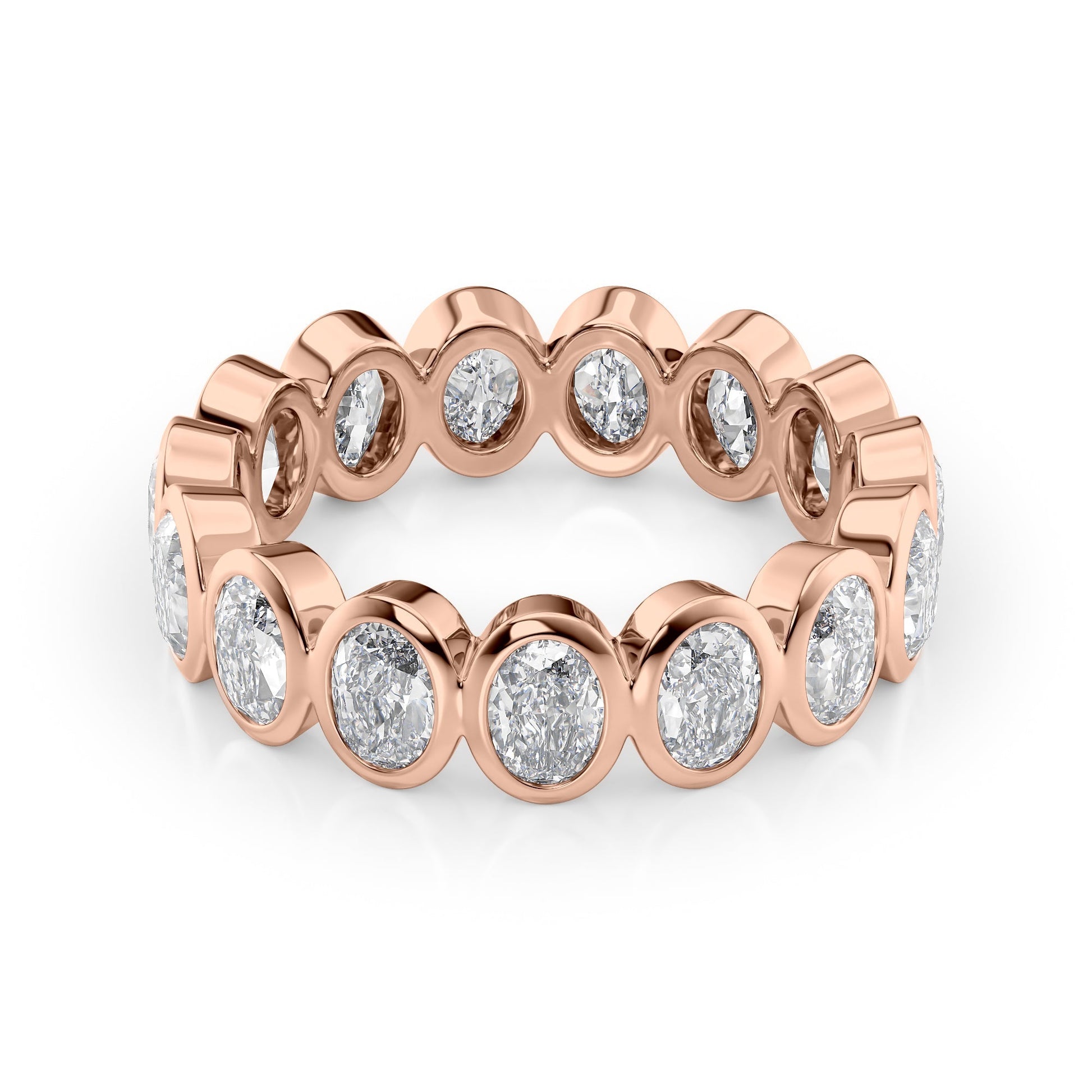 3ct Aurora Oval Cut Moissanite Ring - Rose Gold