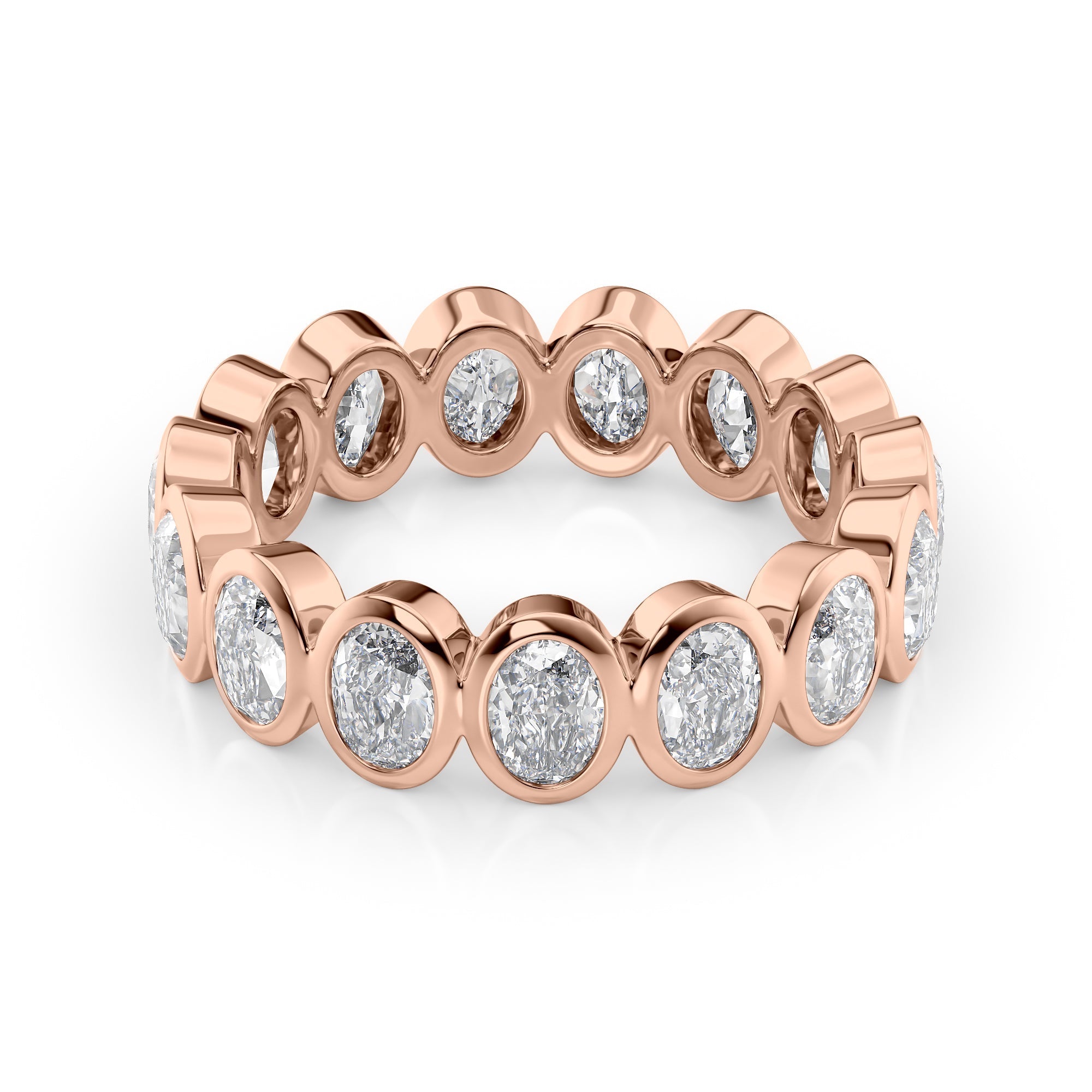 3ct Aurora Oval Cut Moissanite Ring - Rose Gold
