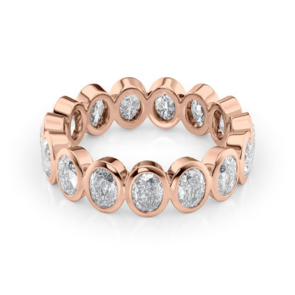 3ct Aurora Oval Cut Moissanite Ring - Rose Gold
