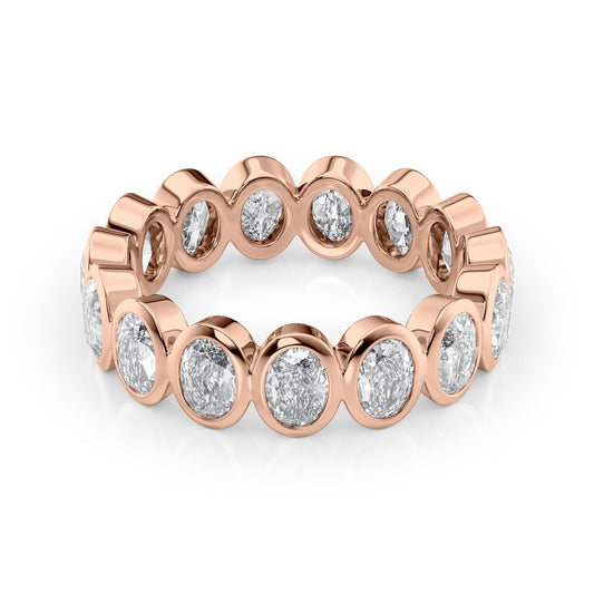 3ct Aurora Oval Cut Moissanite Ring - Rose Gold