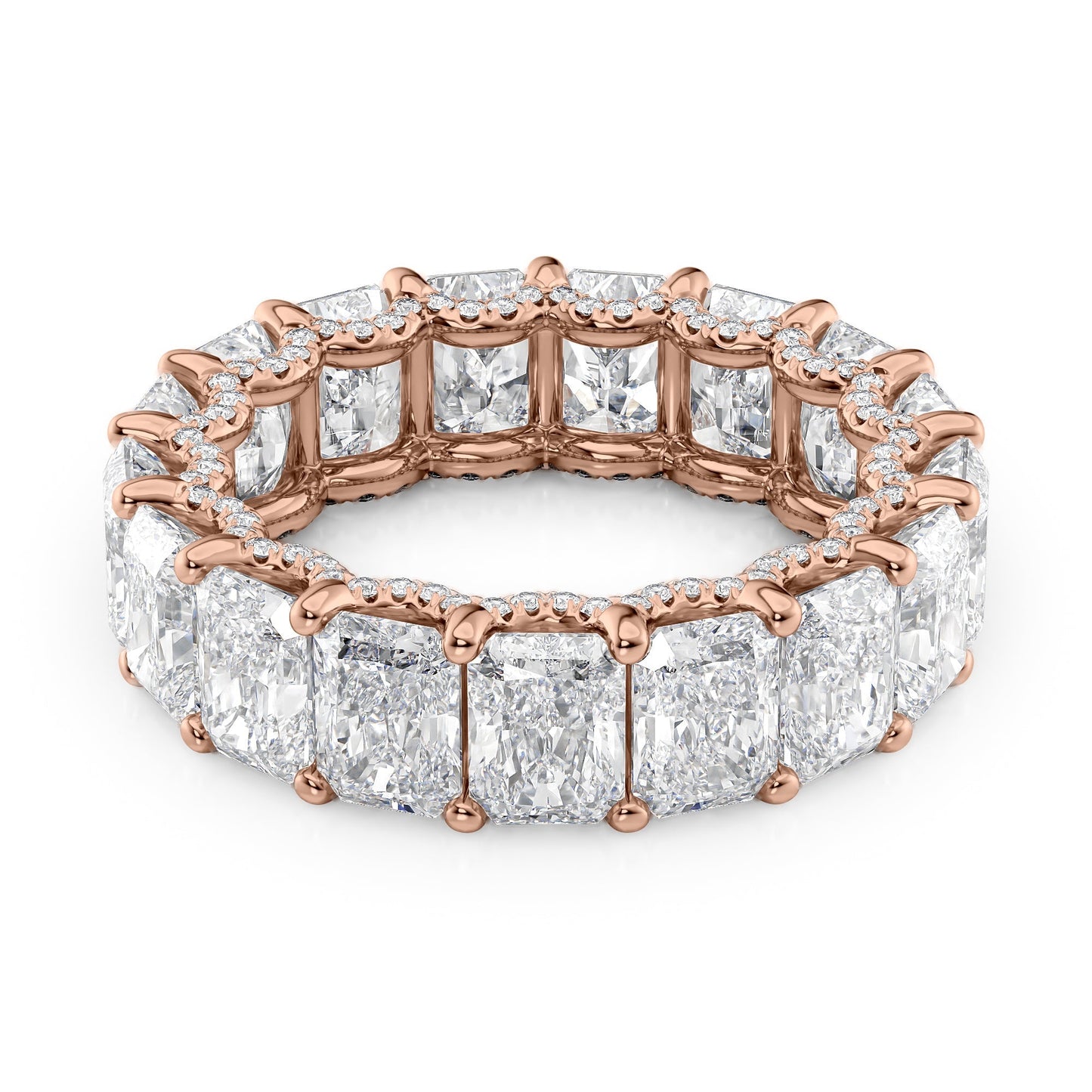 8.3ct Heike Round Cut Moissanite Ring - Rose Gold