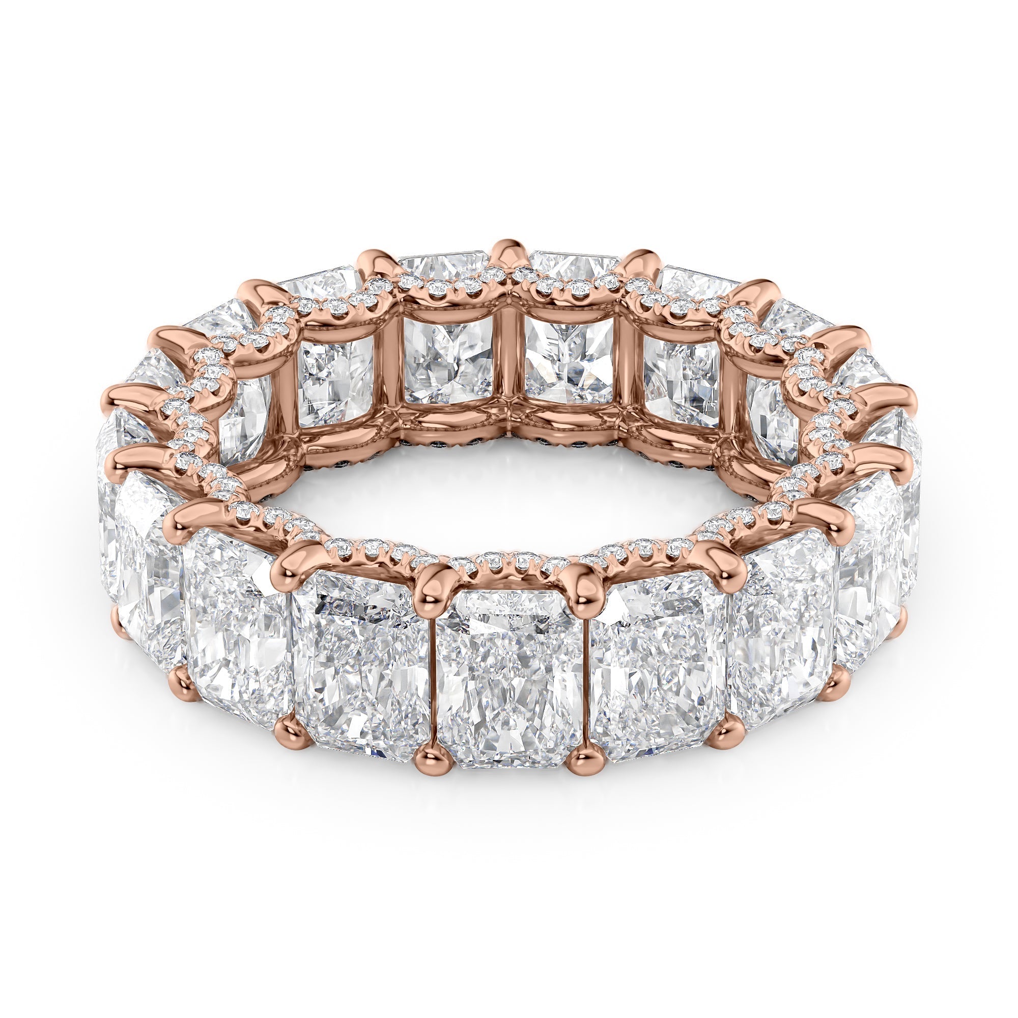 8.3ct Heike Round Cut Moissanite Ring - Rose Gold