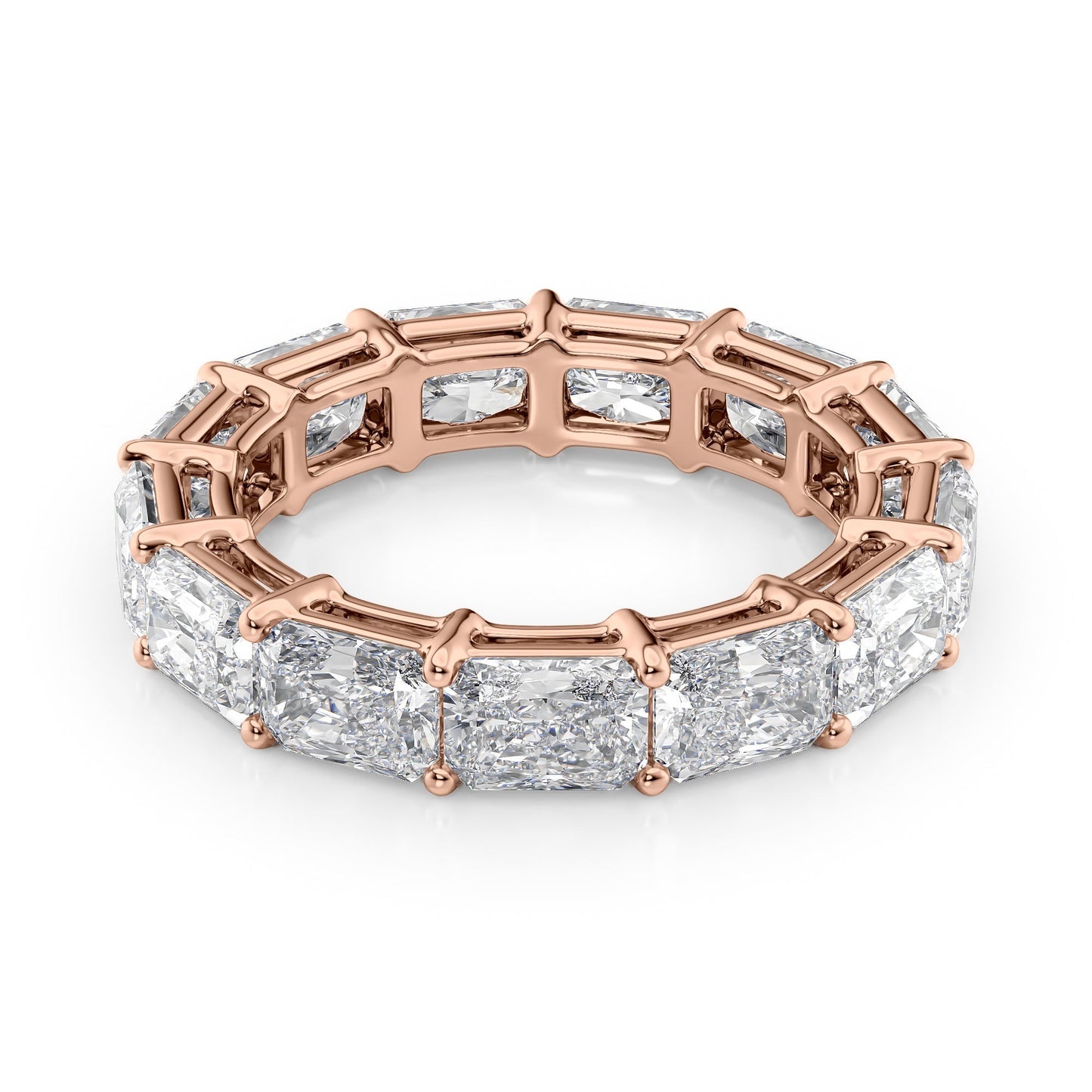 5ct Livinda Radiant Cut Moissanite Ring - Rose Gold