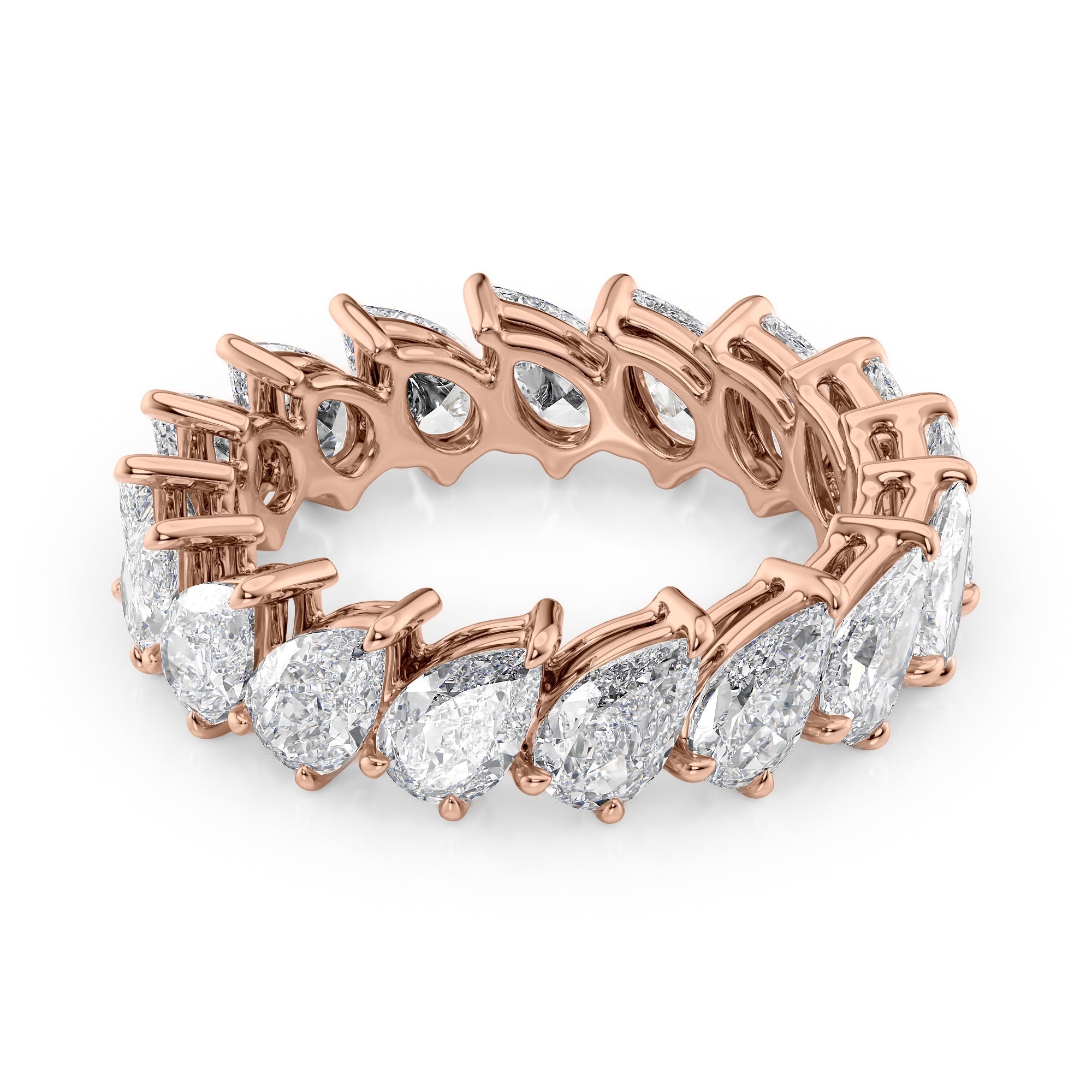4ct Zuna Pear Cut Moissanite Ring - Rose Gold