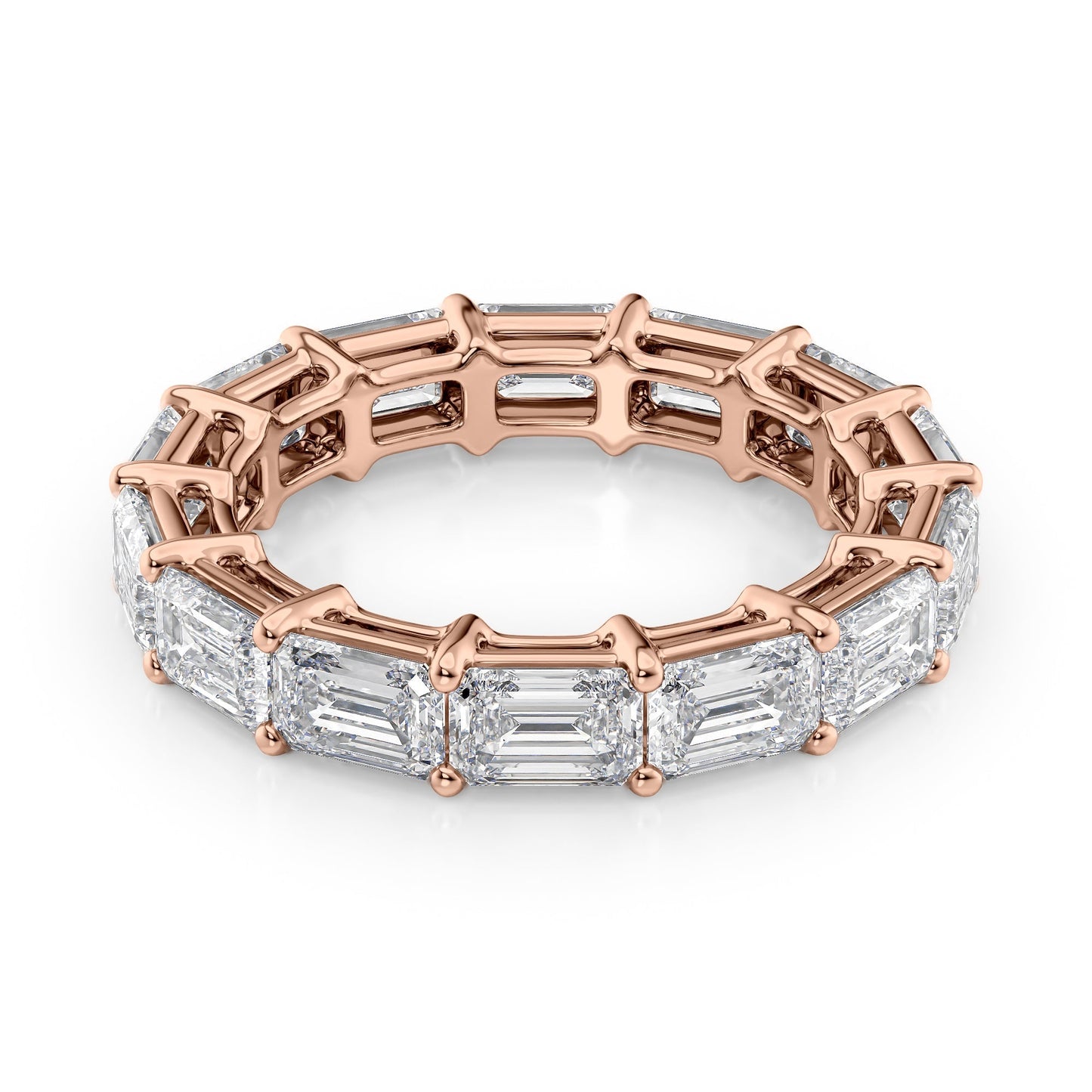 5ct Genara Emerald Cut Moissanite Ring - Rose Gold