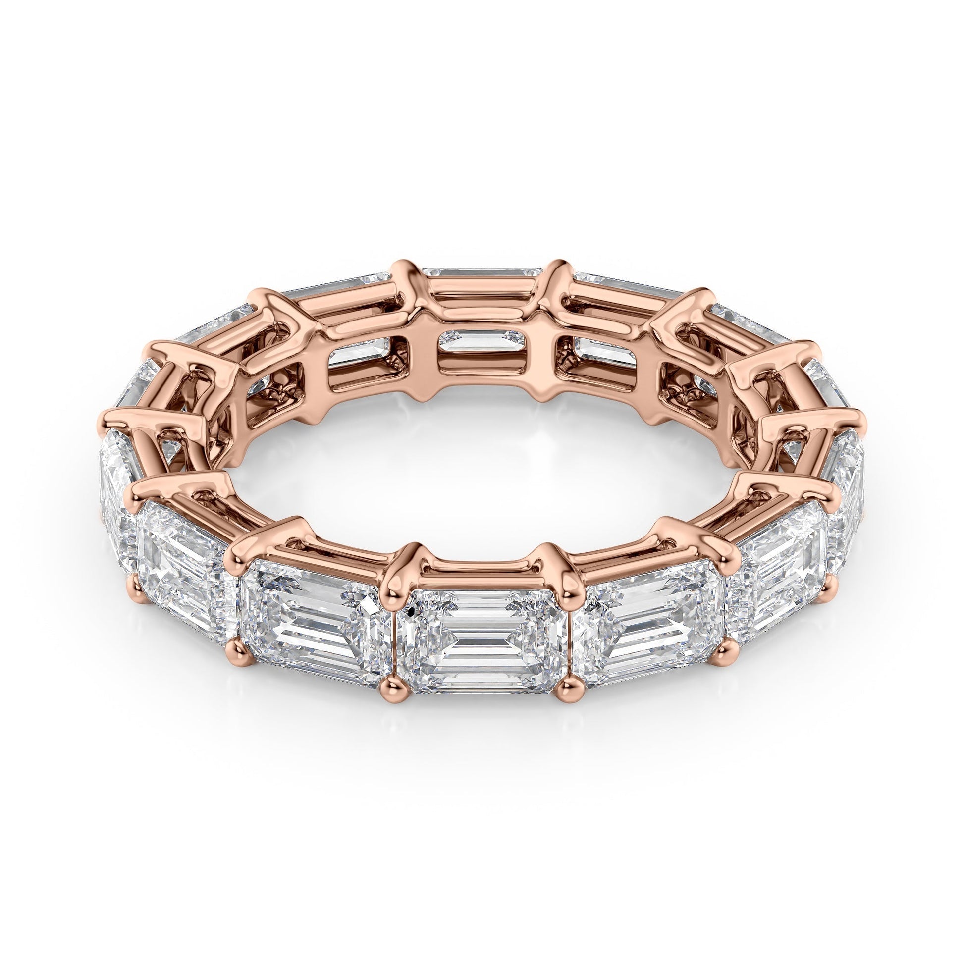 5ct Genara Emerald Cut Moissanite Ring - Rose Gold
