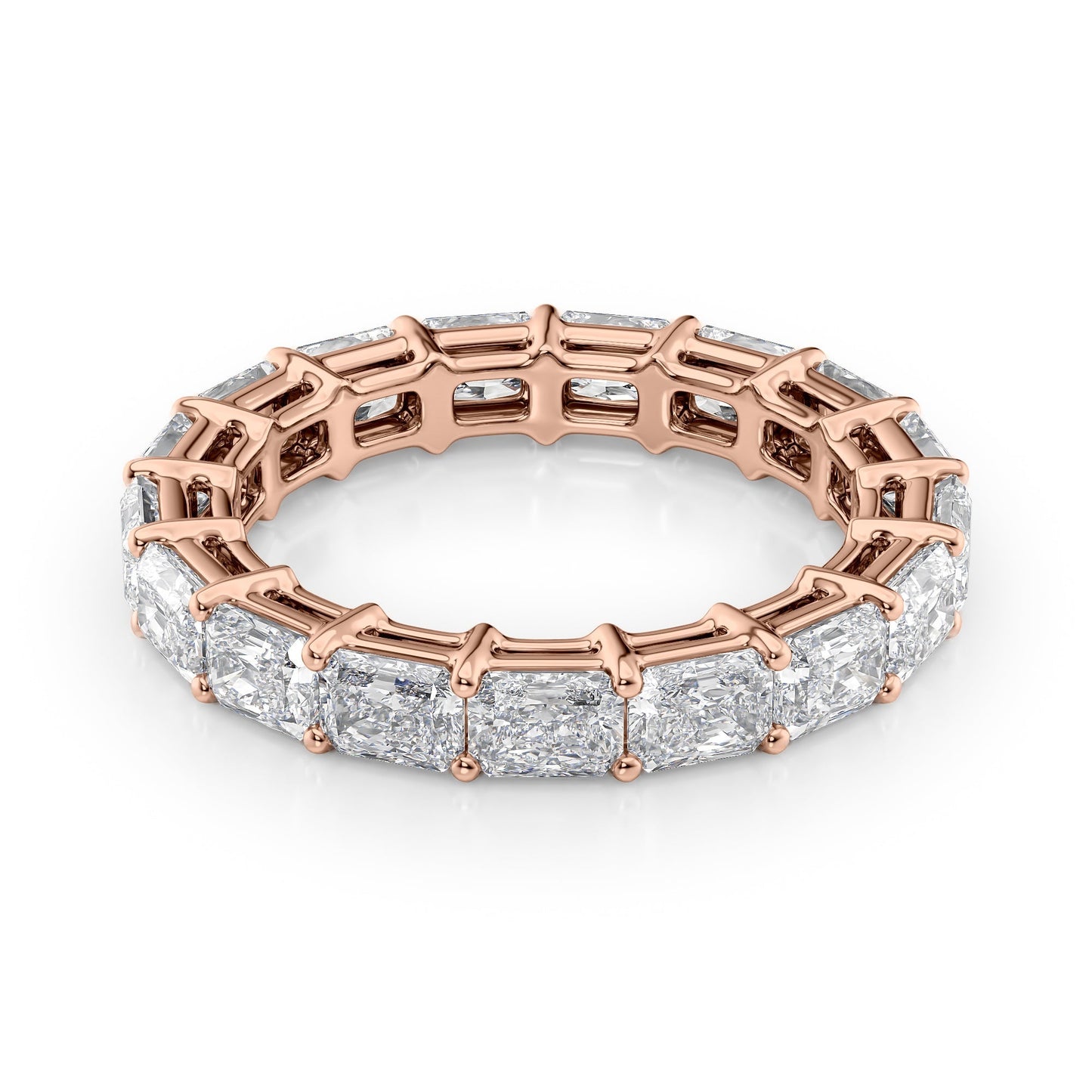 2ct Euphemia Radiant Cut Moissanite Ring - Rose Gold