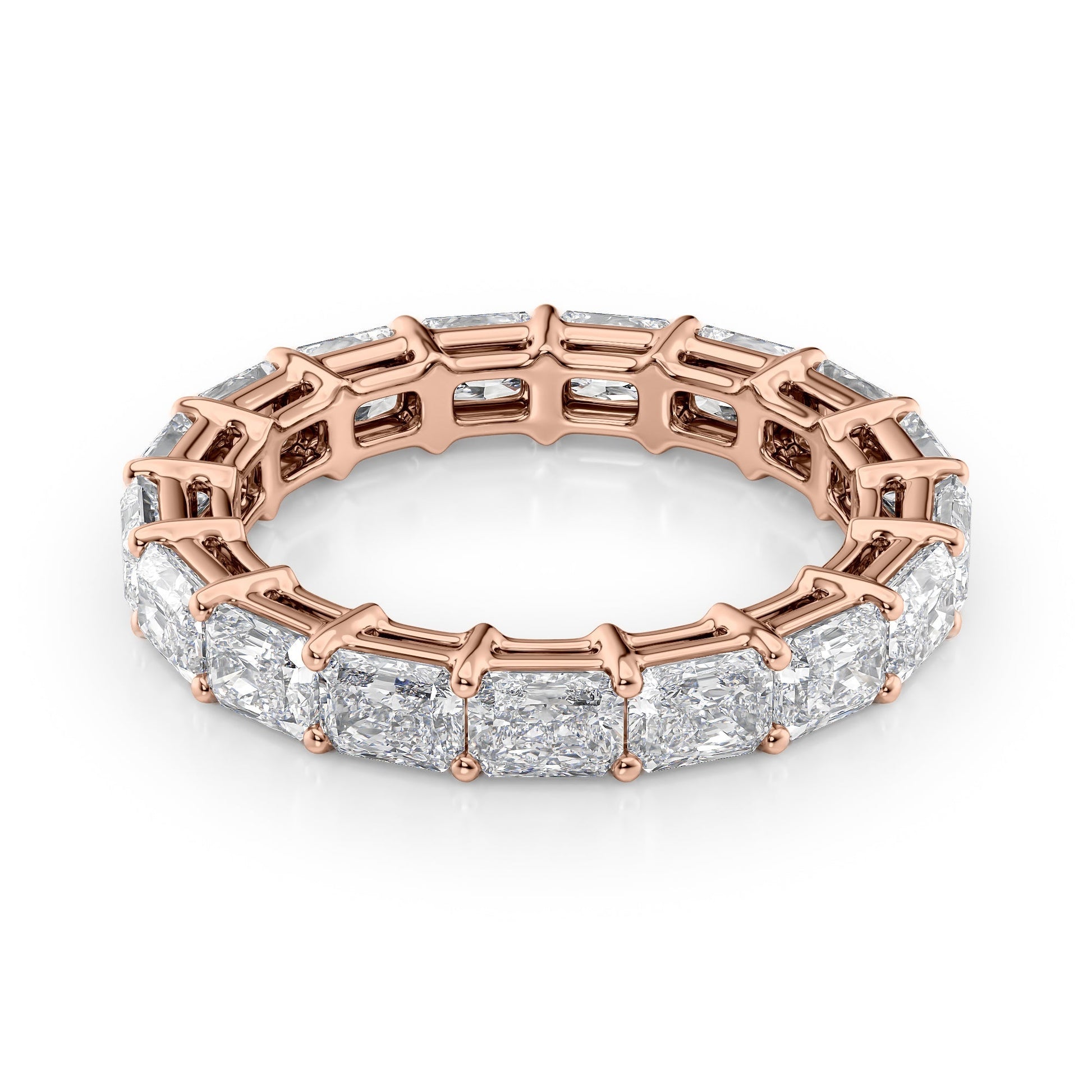 2ct Euphemia Radiant Cut Moissanite Ring - Rose Gold