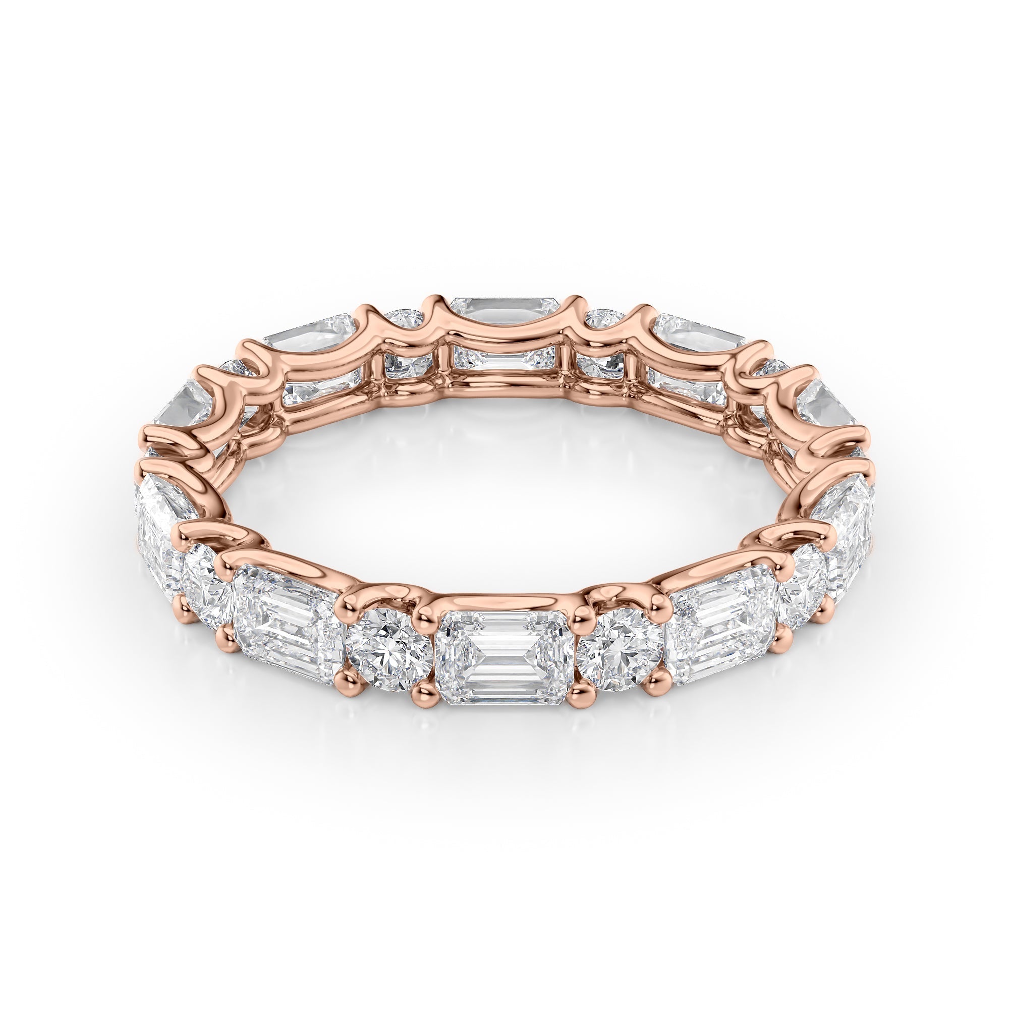 3.2ct Medea Round Cut Moissanite Ring - Rose Gold