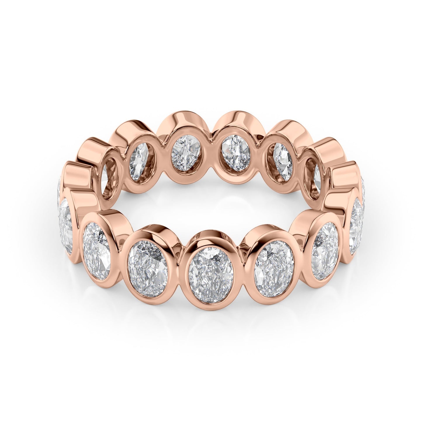 4ct Peronella Oval Cut Moissanite Ring - Rose Gold