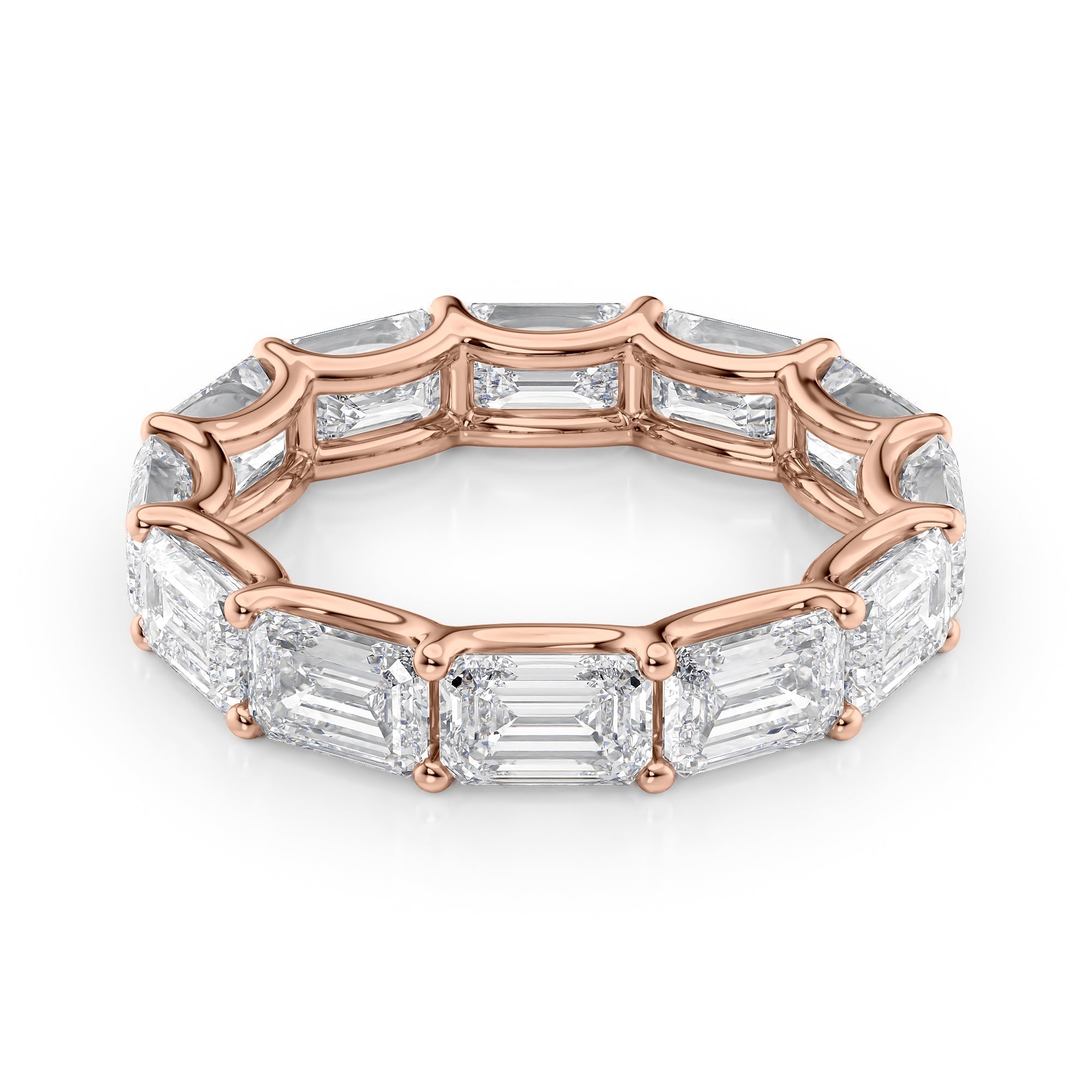 6ct Stefanida Emerald Cut Moissanite Ring - Rose Gold