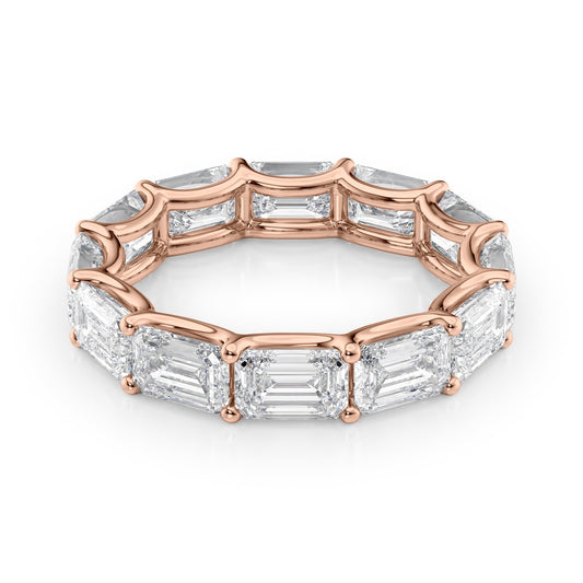 6ct Stefanida Emerald Cut Moissanite Ring - Rose Gold