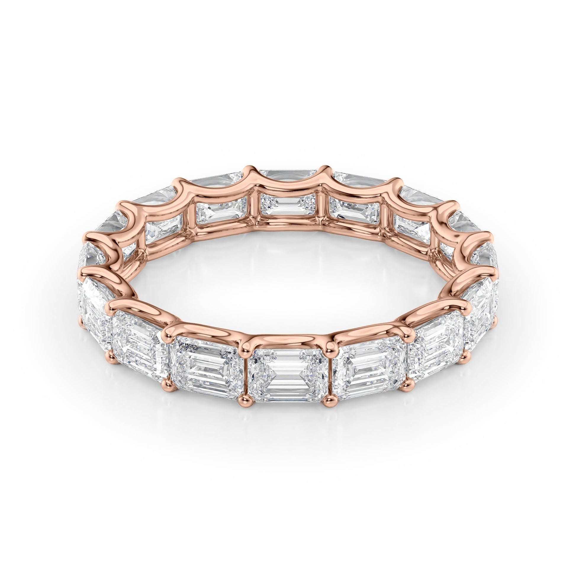 4ct Belicia Emerald Cut Moissanite Ring - Rose Gold