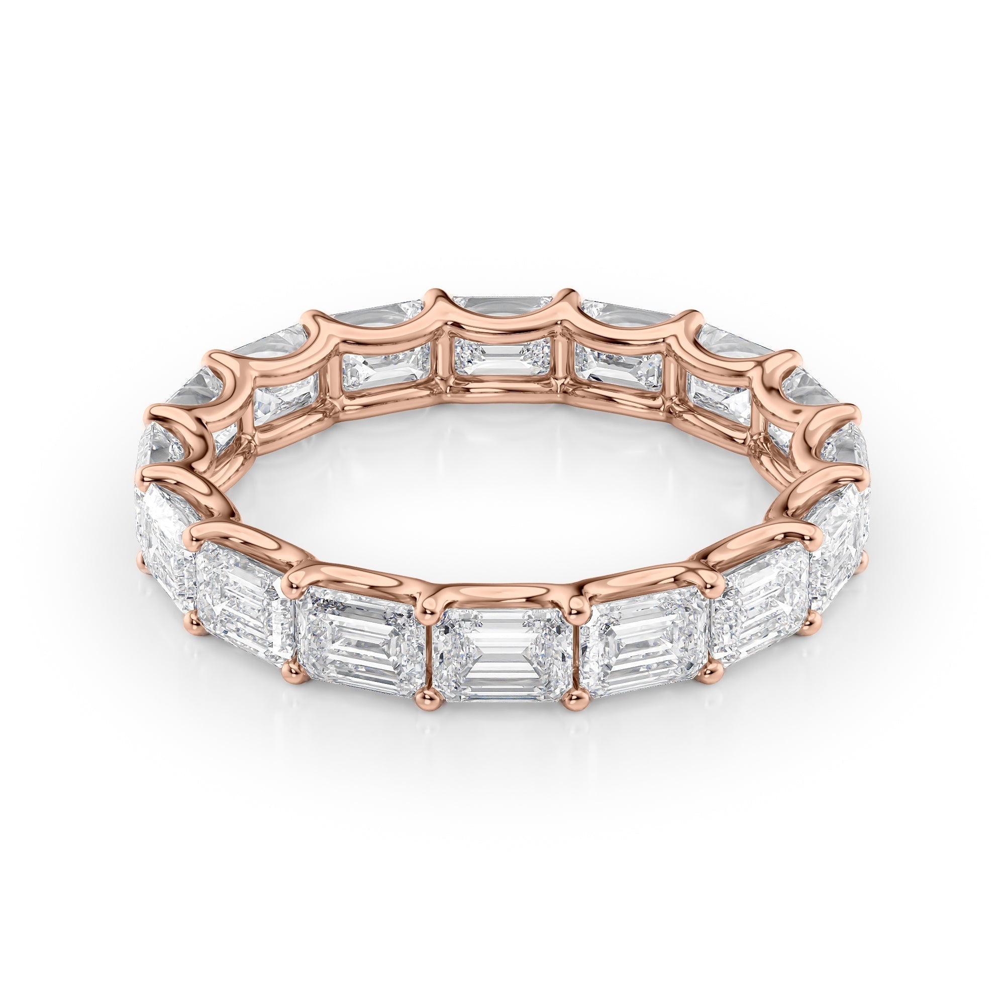 4ct Belicia Emerald Cut Moissanite Ring - Rose Gold