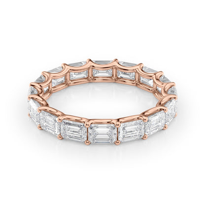 4ct Belicia Emerald Cut Moissanite Ring - Rose Gold