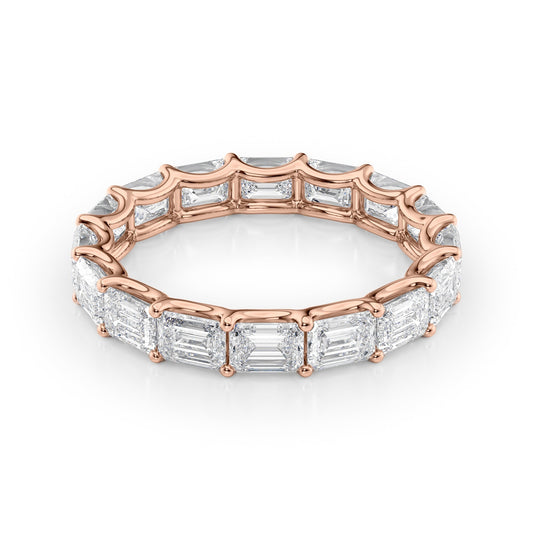 4ct Belicia Emerald Cut Moissanite Ring - Rose Gold