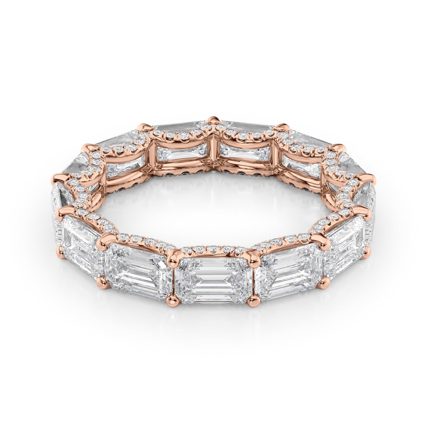 5.3ct Caprice Emerald Cut Moissanite Ring - Rose Gold