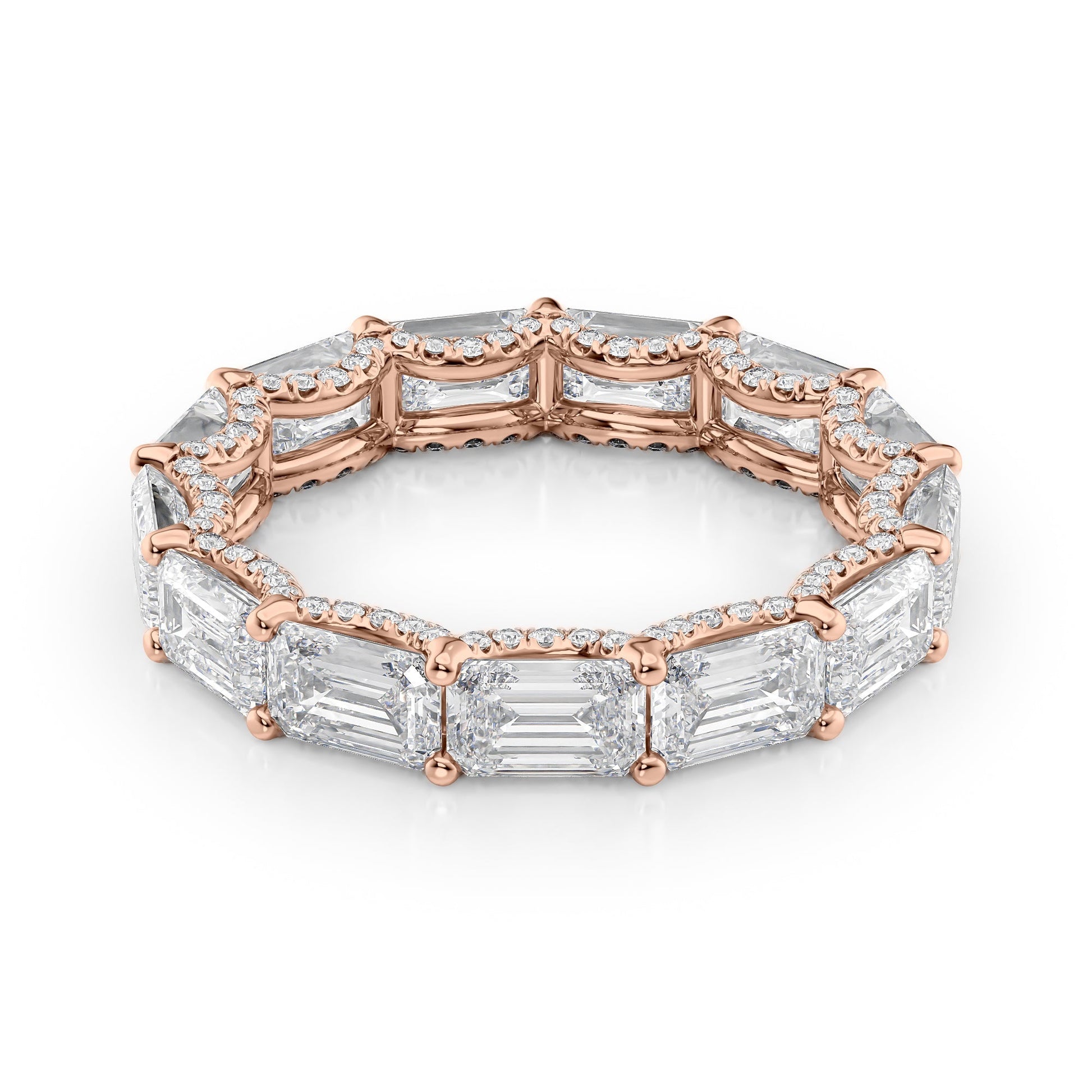 5.3ct Caprice Emerald Cut Moissanite Ring - Rose Gold