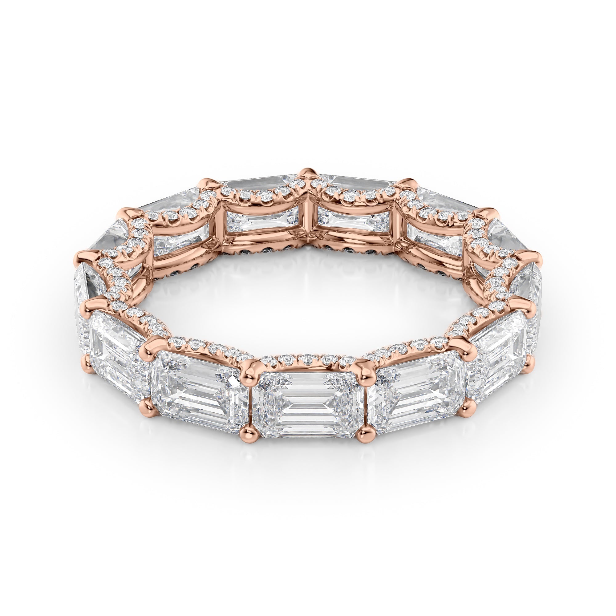 5.3ct Caprice Emerald Cut Moissanite Ring - Rose Gold