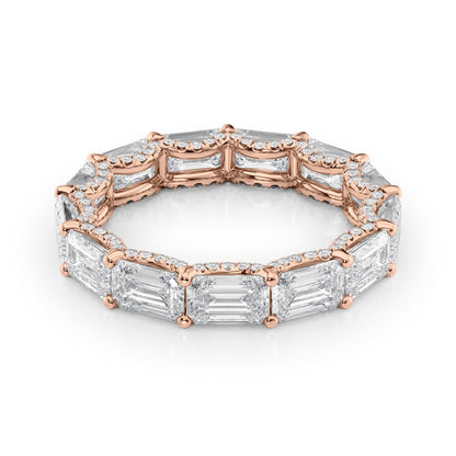 5.3ct Caprice Emerald Cut Moissanite Ring - Rose Gold