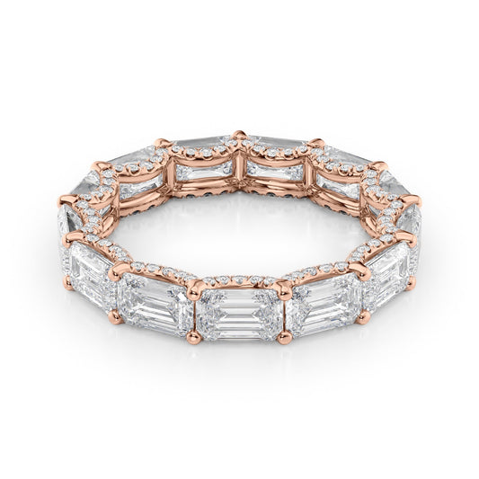 5.3ct Caprice Emerald Cut Moissanite Ring - Rose Gold
