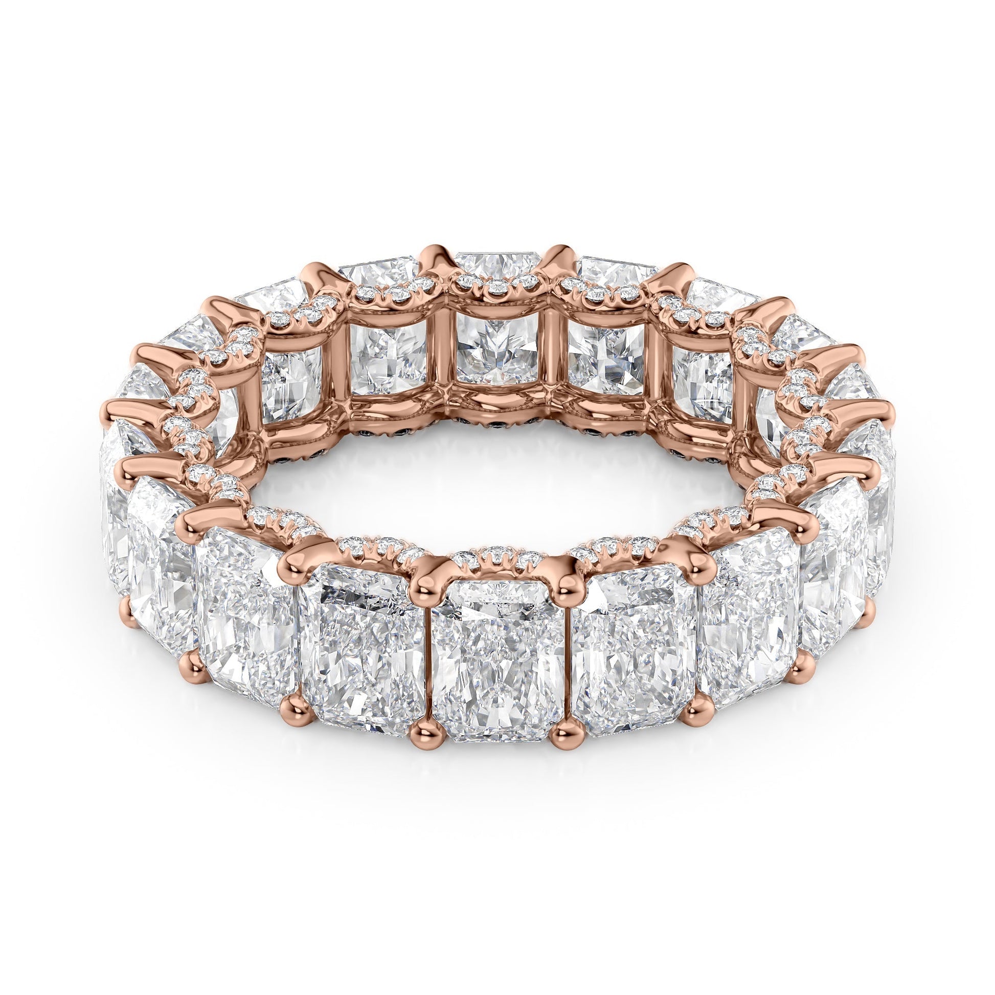 7.3ct Rashara Round Cut Moissanite Ring - Rose Gold