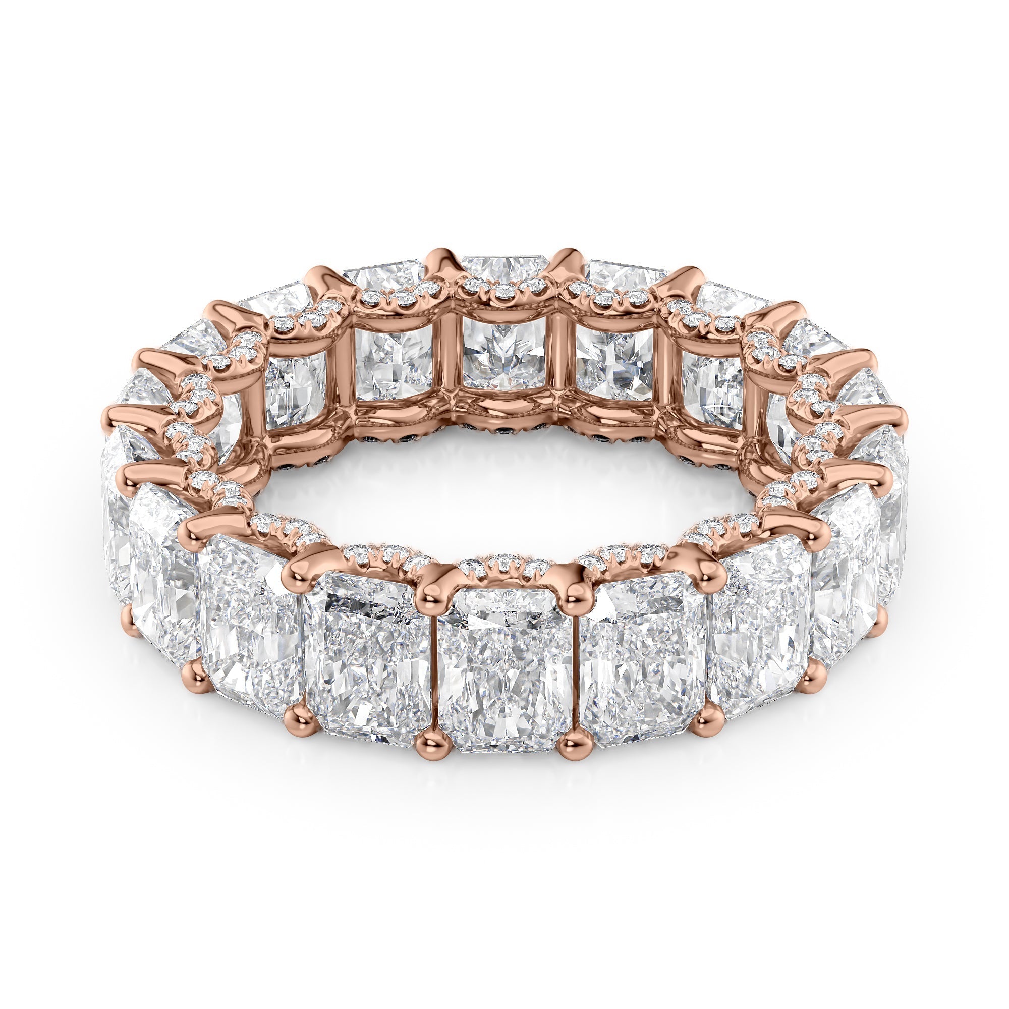7.3ct Rashara Round Cut Moissanite Ring - Rose Gold