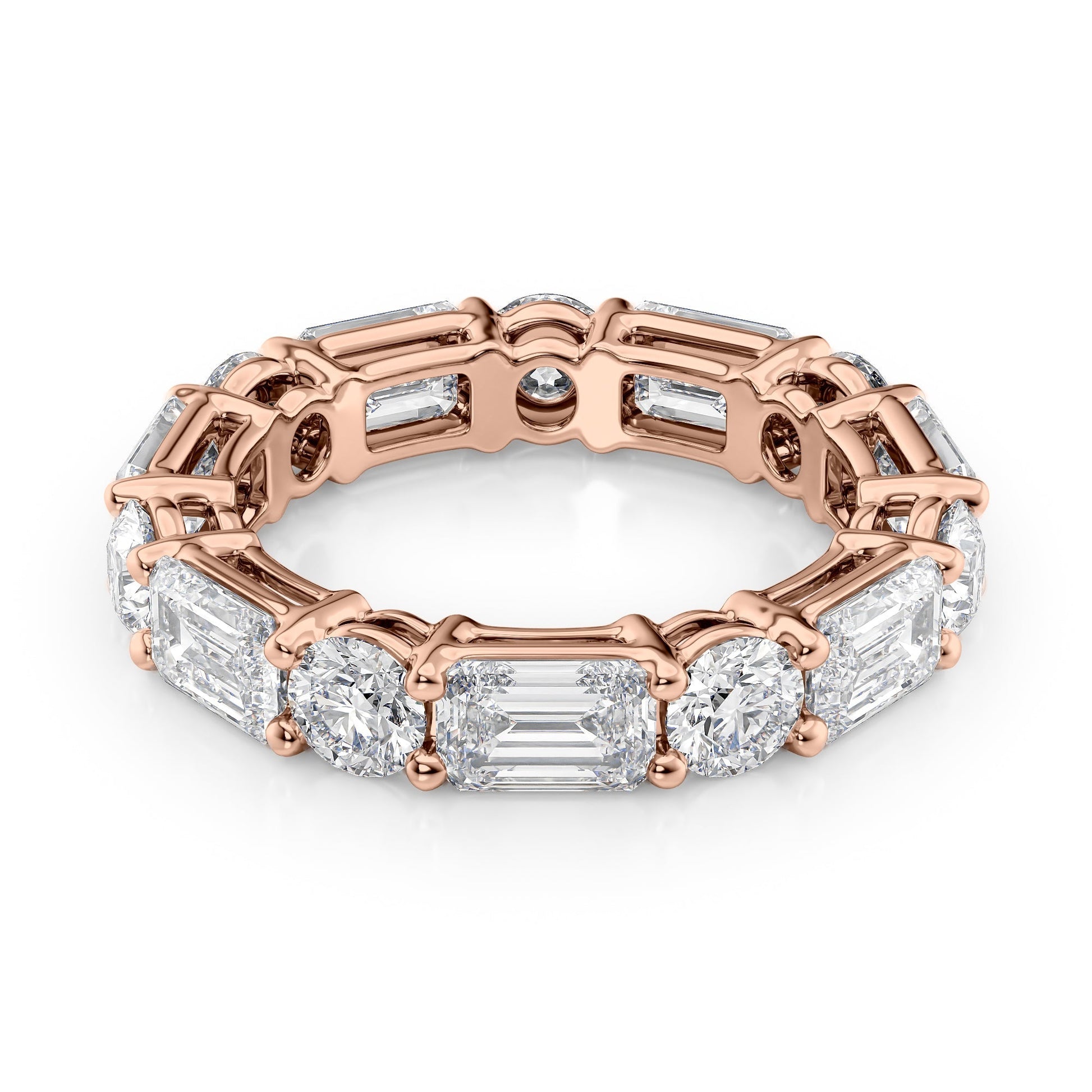 5ct Faida Round Cut Moissanite Ring - Rose Gold