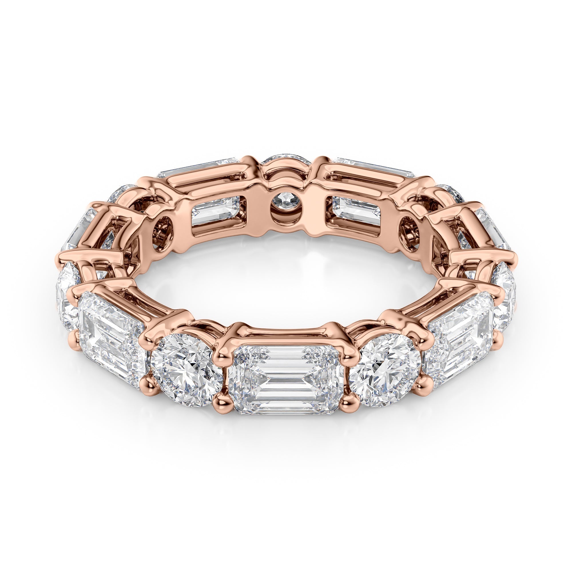 5ct Faida Round Cut Moissanite Ring - Rose Gold