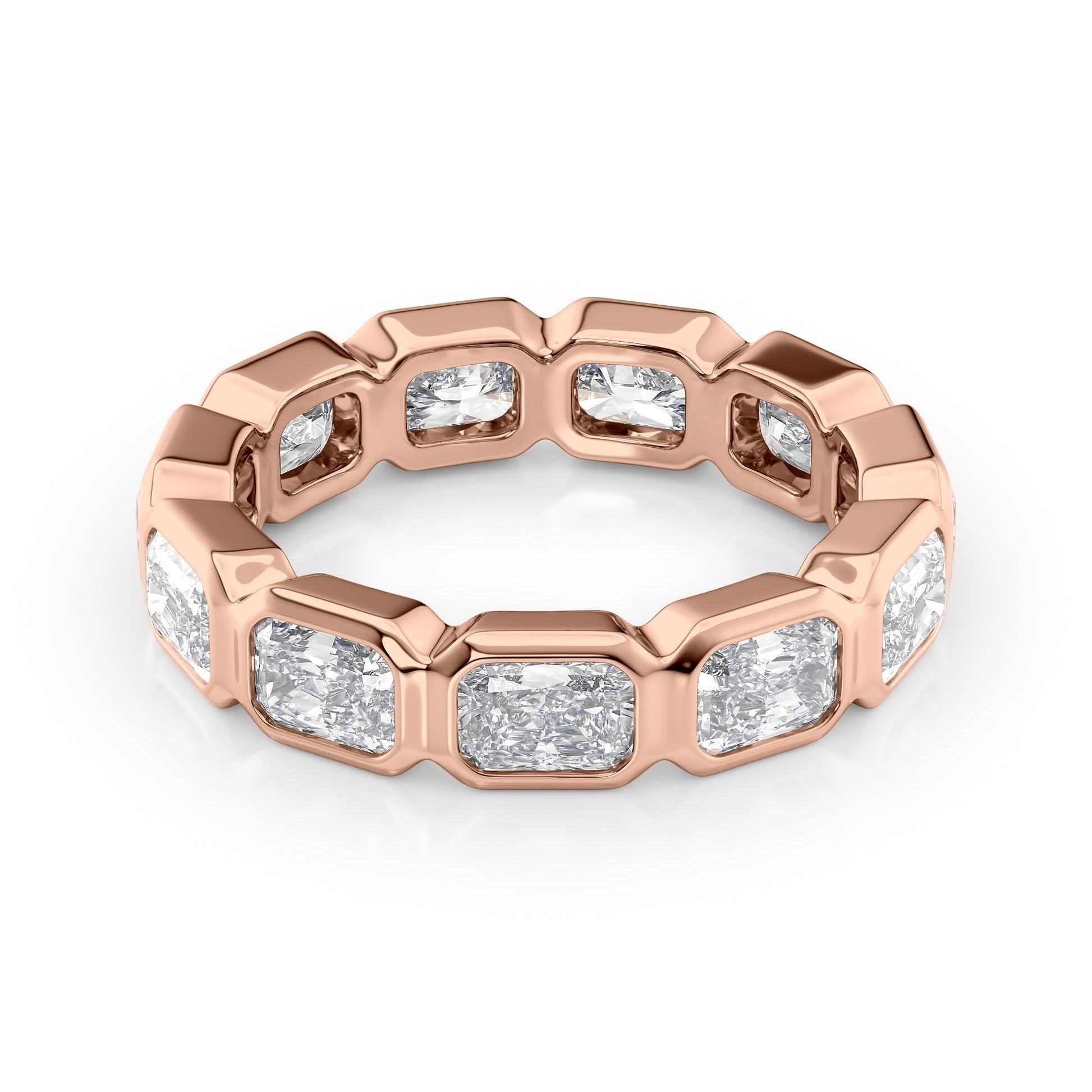 3.3ct Fabia Radiant Cut Moissanite Ring - Rose Gold