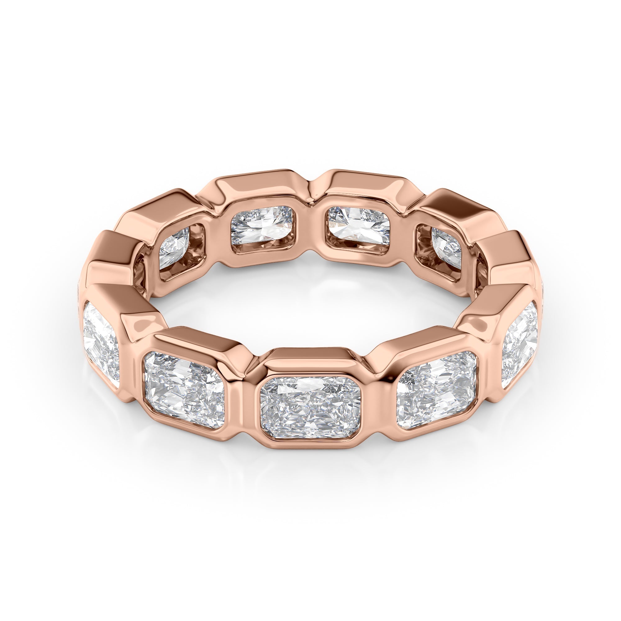 3.3ct Fabia Radiant Cut Moissanite Ring - Rose Gold