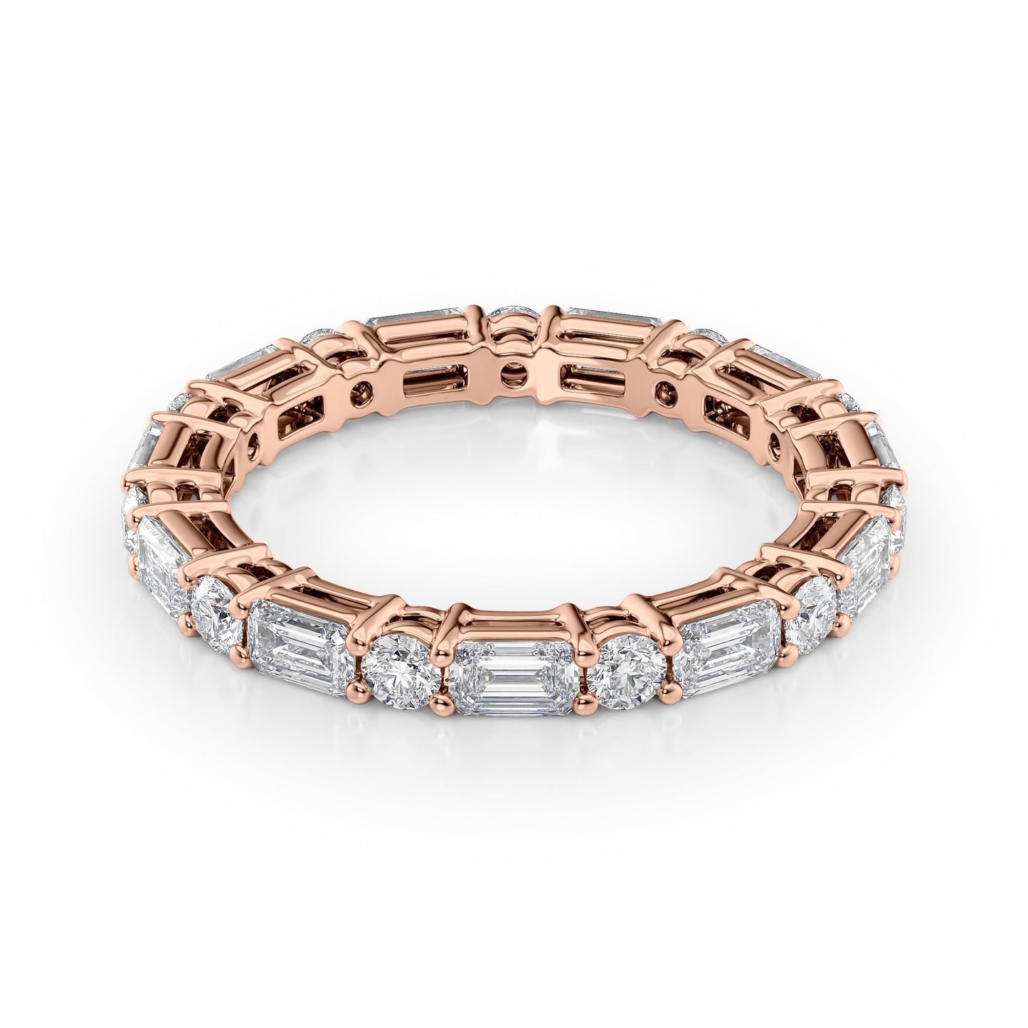 2.1ct Fenara Round Cut Moissanite Ring - Rose Gold