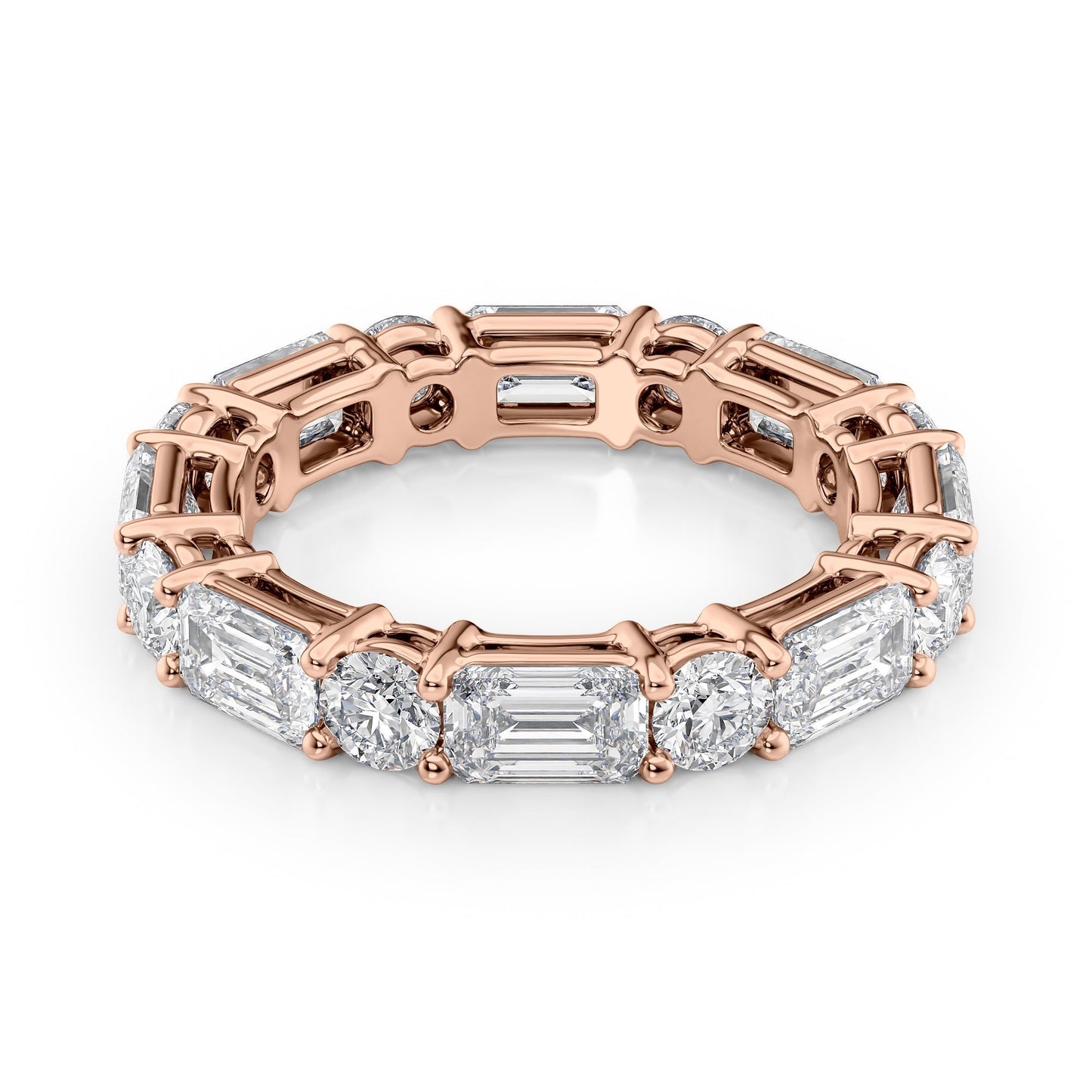 4.4ct Alya Round Cut Moissanite Ring - Rose Gold