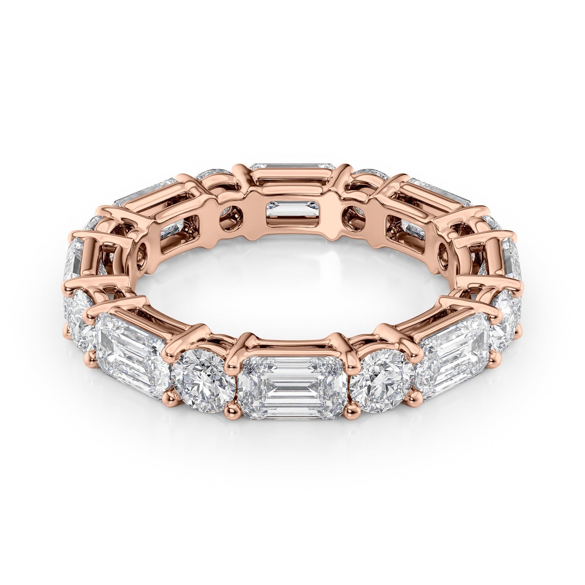 4.4ct Alya Round Cut Moissanite Ring - Rose Gold