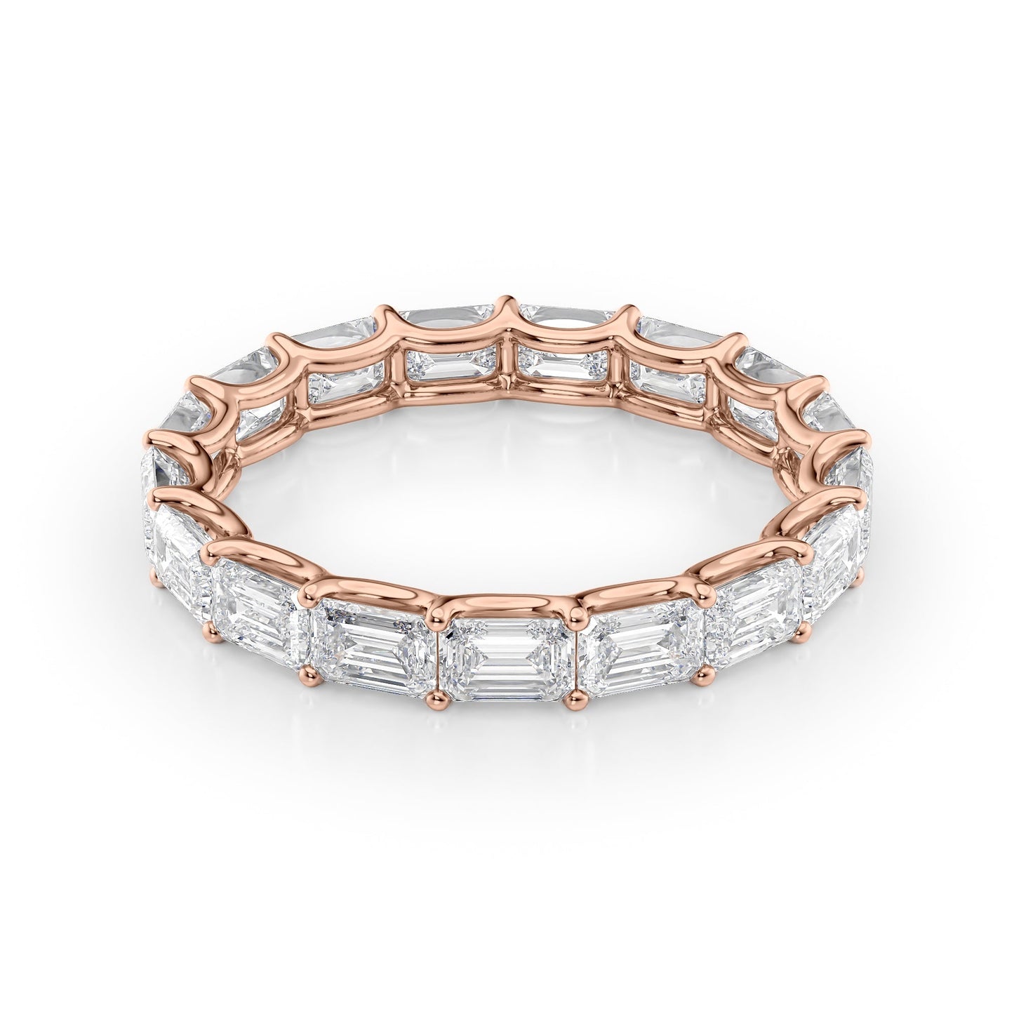 3.5ct Cleodora Emerald Cut Moissanite Ring - Rose Gold