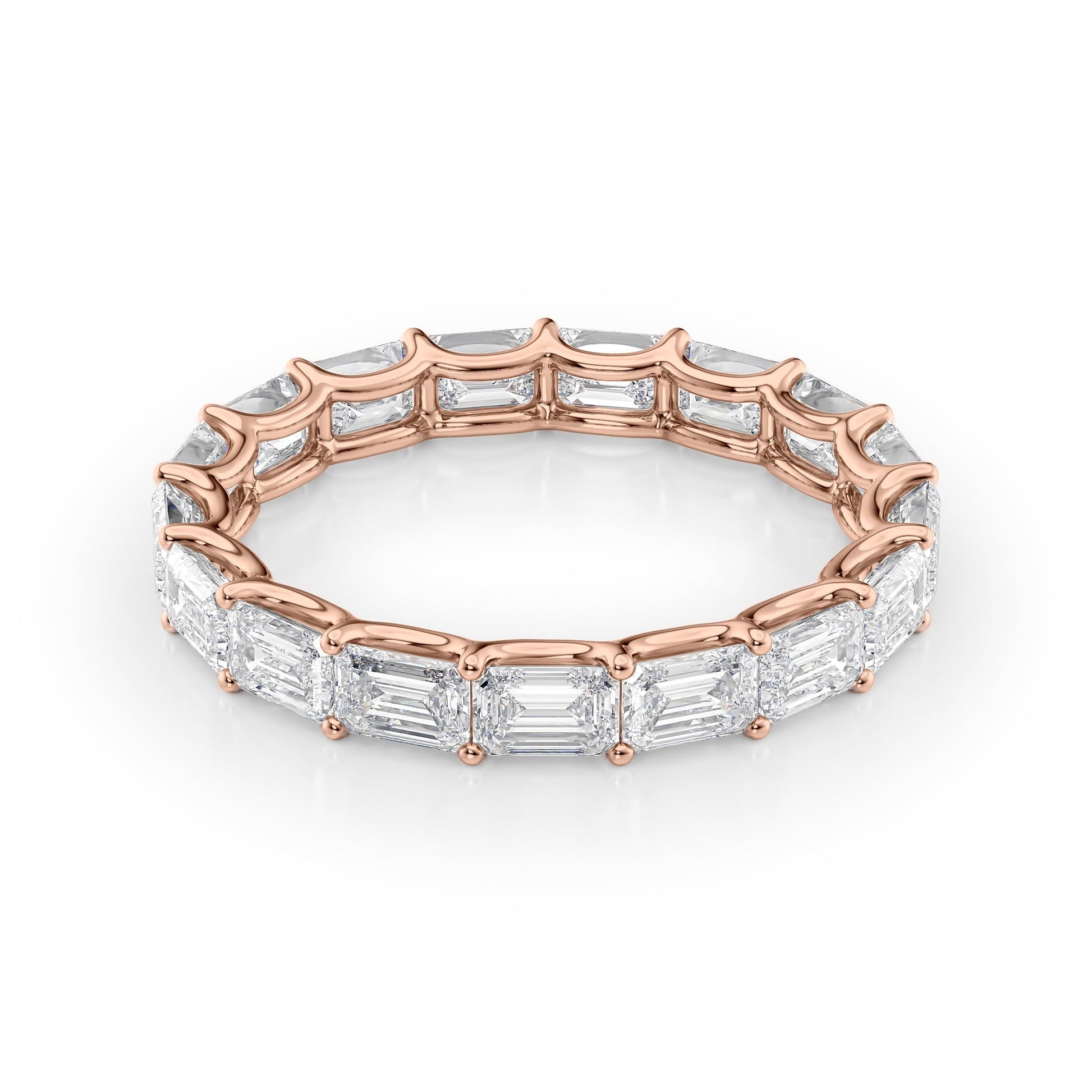3.5ct Cleodora Emerald Cut Moissanite Ring - Rose Gold