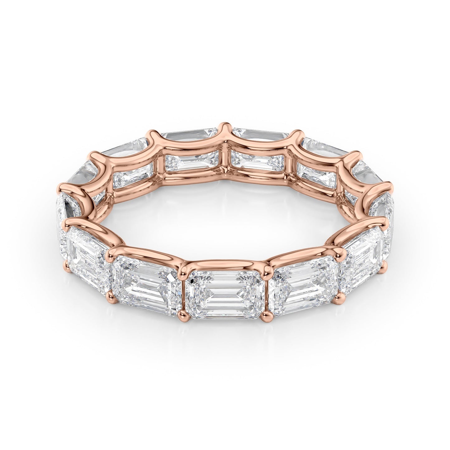 5ct Deva Emerald Cut Moissanite Ring - Rose Gold