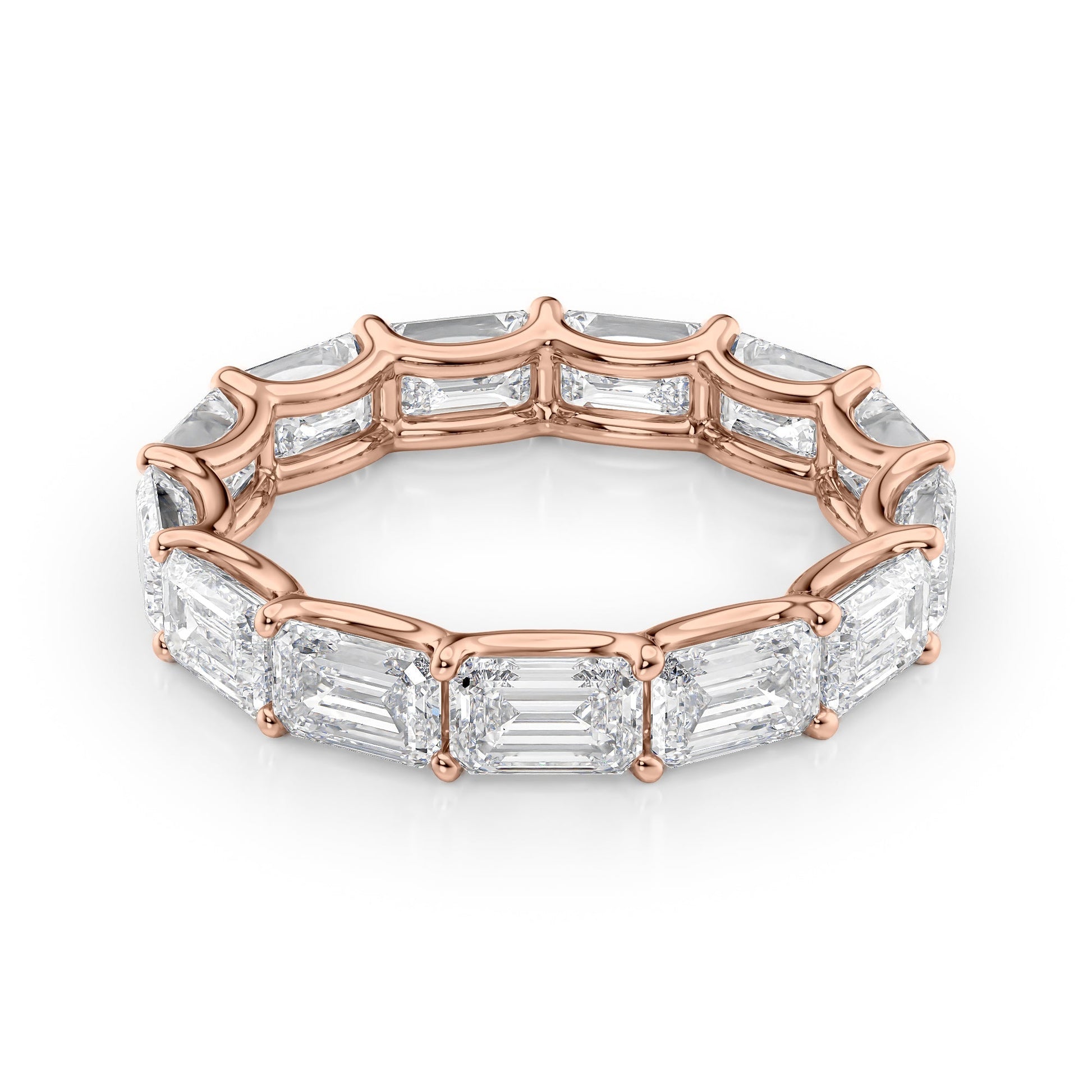 5ct Deva Emerald Cut Moissanite Ring - Rose Gold