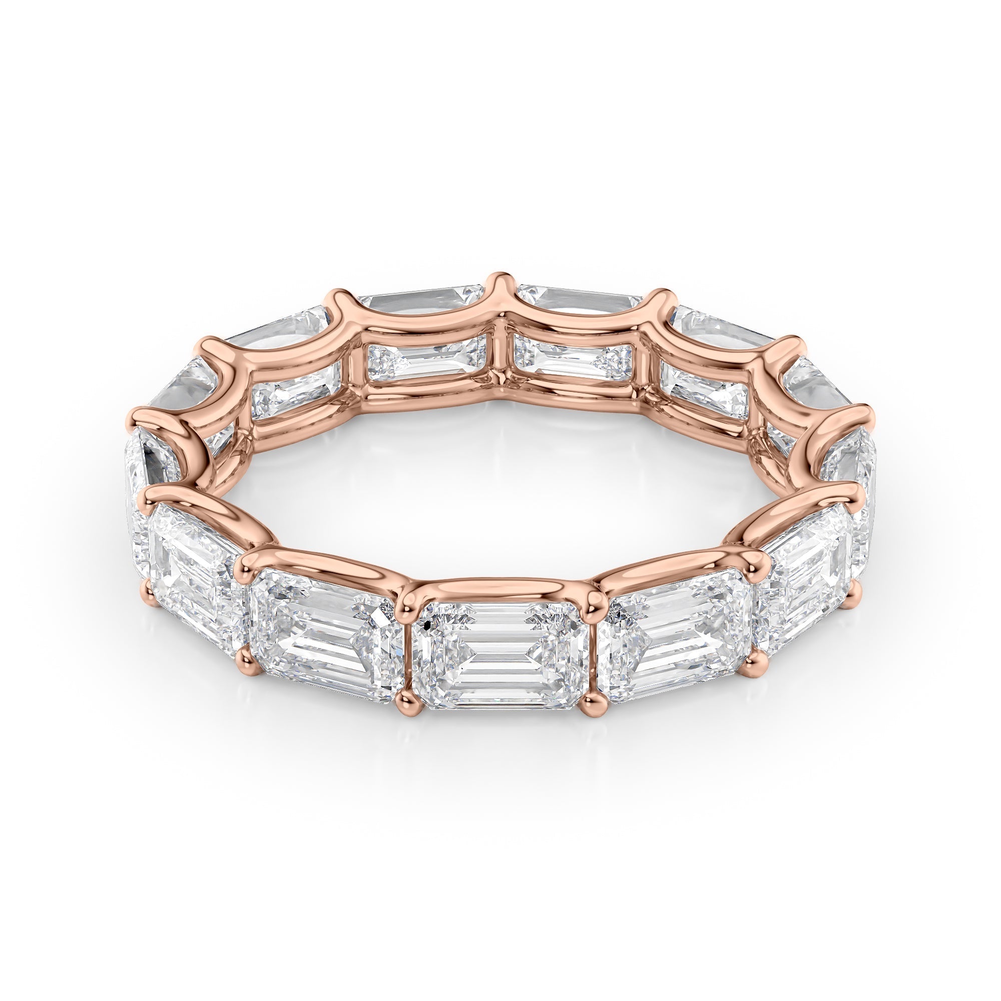 5ct Deva Emerald Cut Moissanite Ring - Rose Gold