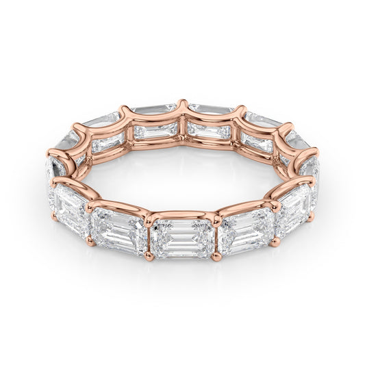 5ct Deva Emerald Cut Moissanite Ring - Rose Gold
