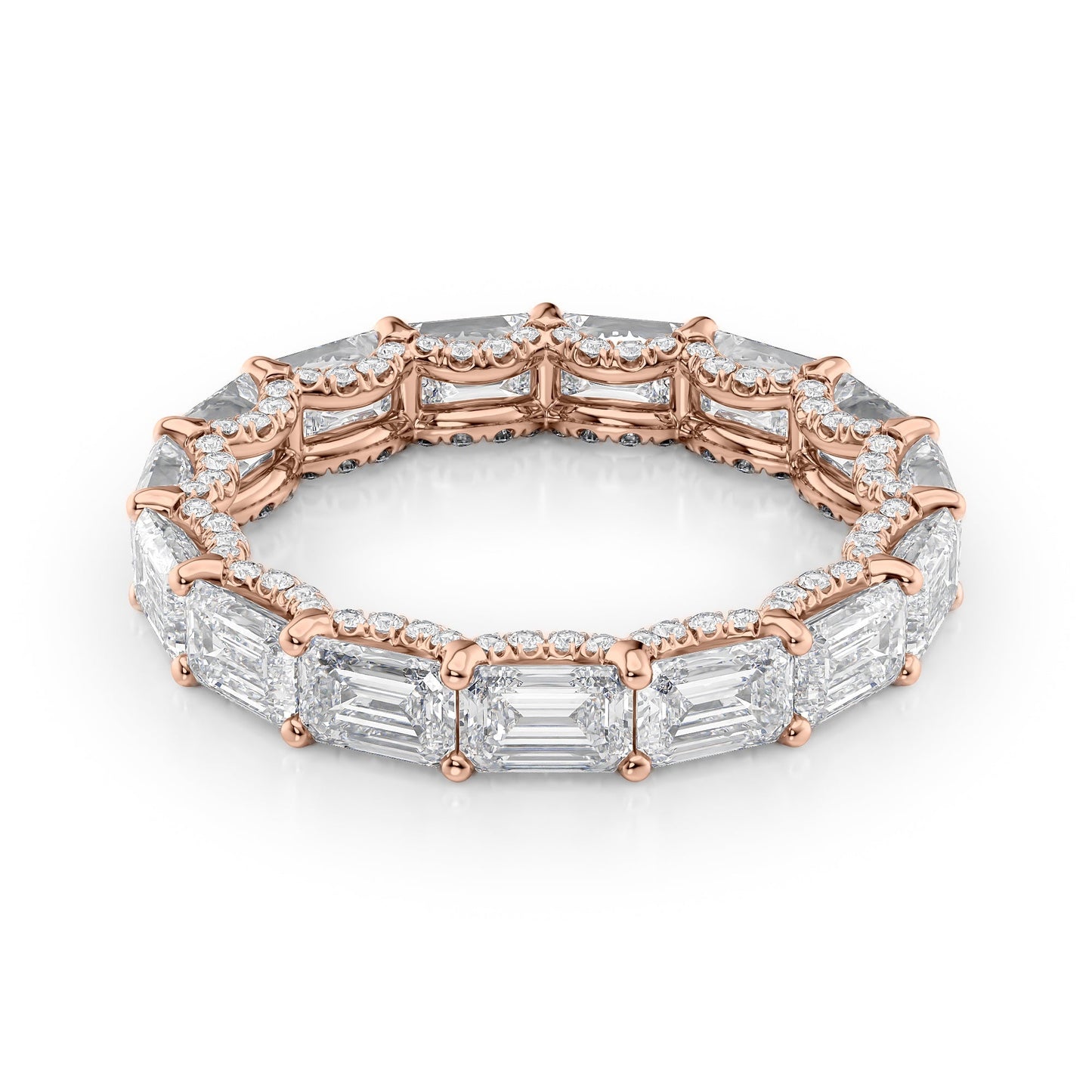 4.8ct Arvilla Emerald Cut Moissanite Ring - Rose Gold