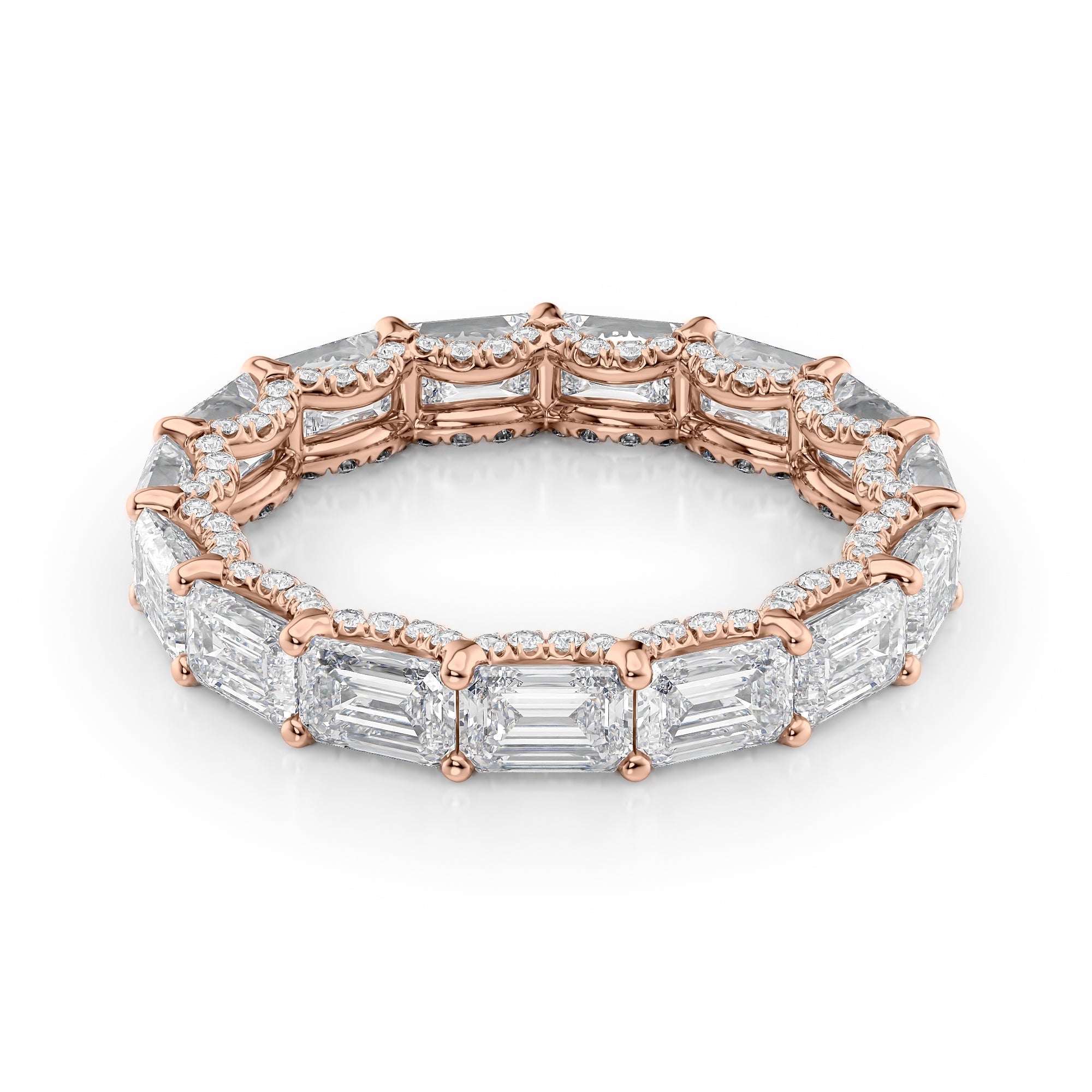 4.8ct Arvilla Emerald Cut Moissanite Ring - Rose Gold