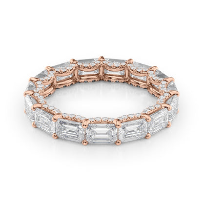 4.8ct Arvilla Emerald Cut Moissanite Ring - Rose Gold