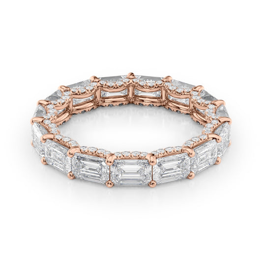 4.8ct Arvilla Emerald Cut Moissanite Ring - Rose Gold